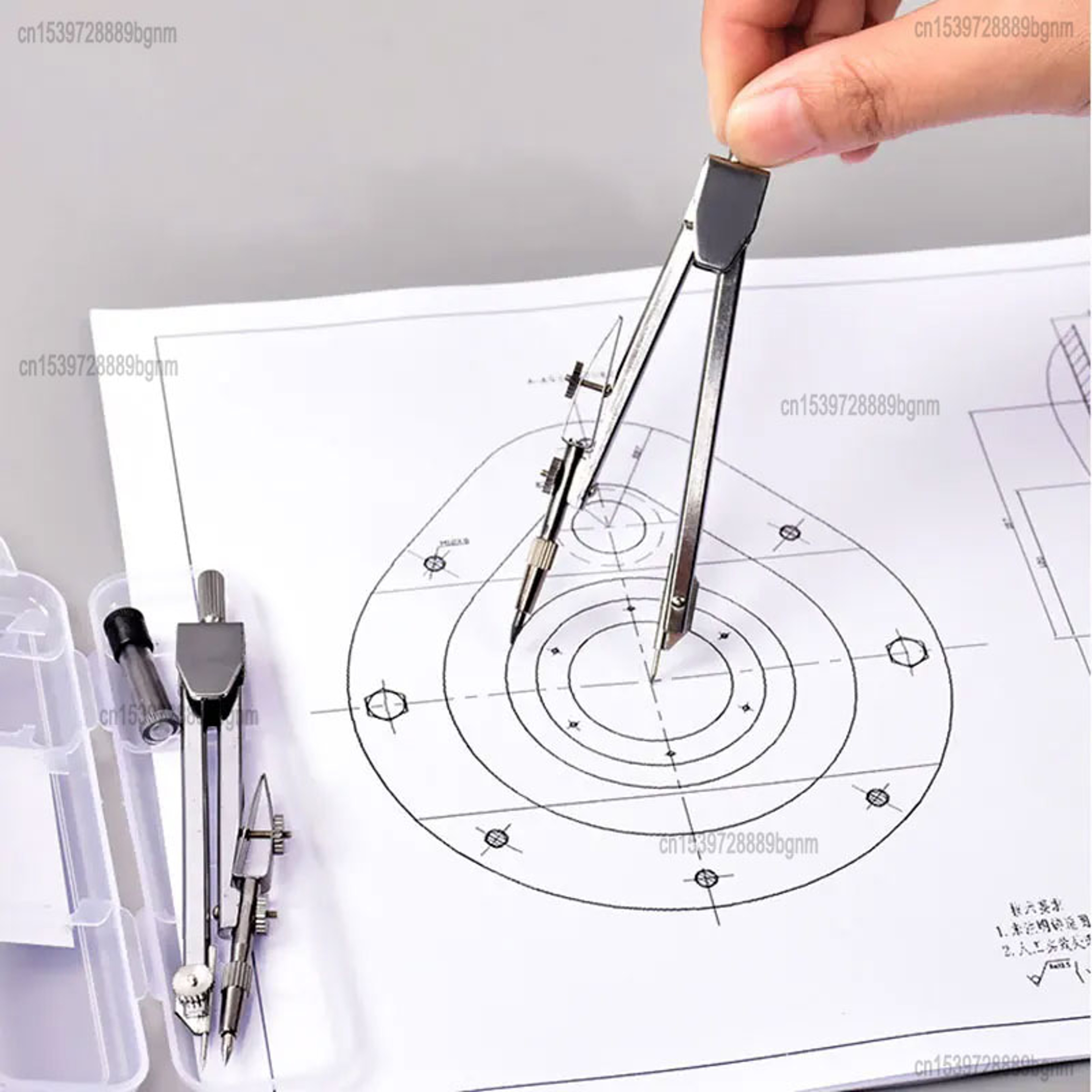Precision Metal Geometry Compass Set for Drafting and Art – view 2