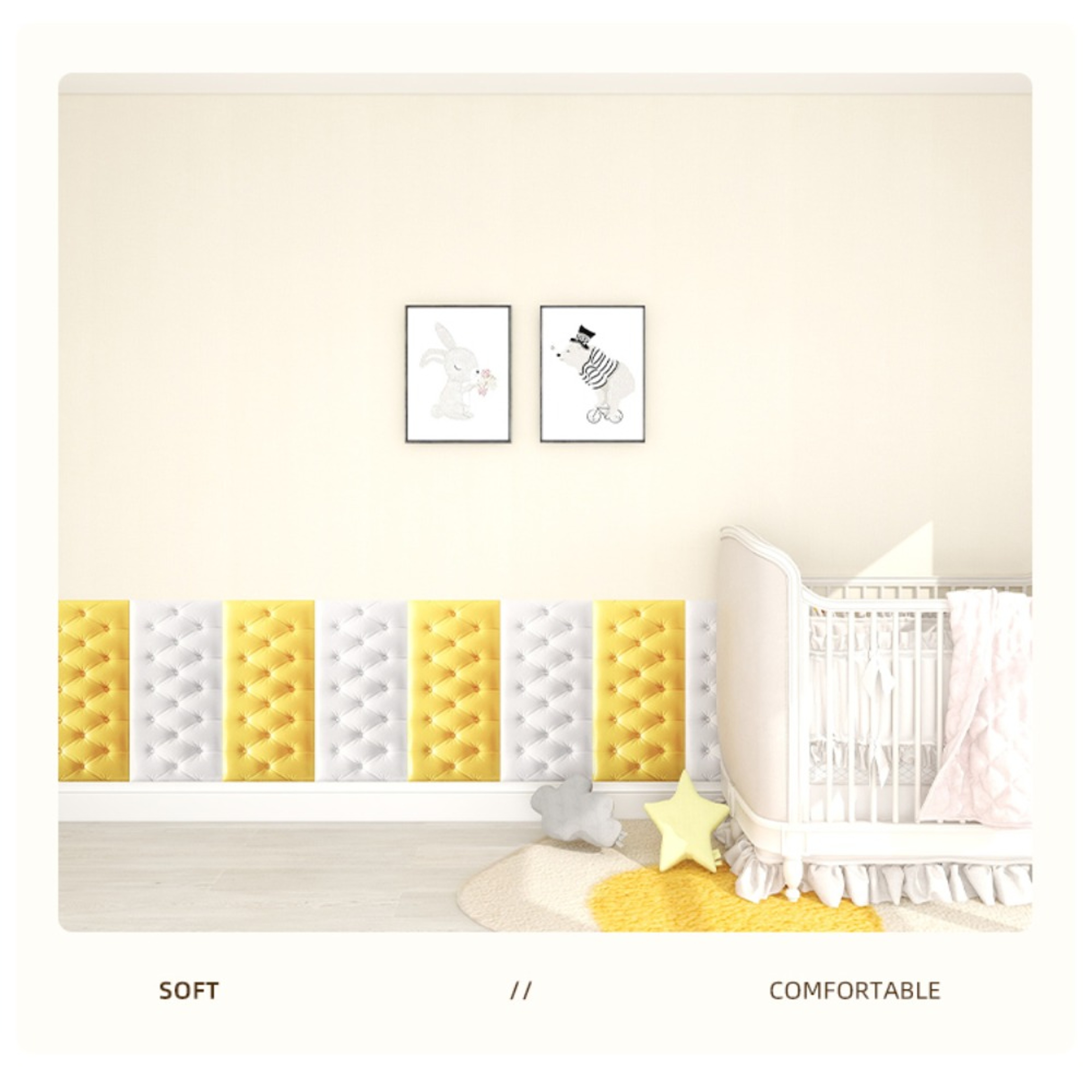 Soft Cushion Wall Stickers Self Adhesive Anti Collision Wallpaper For Kids Bedroom Decor 2
