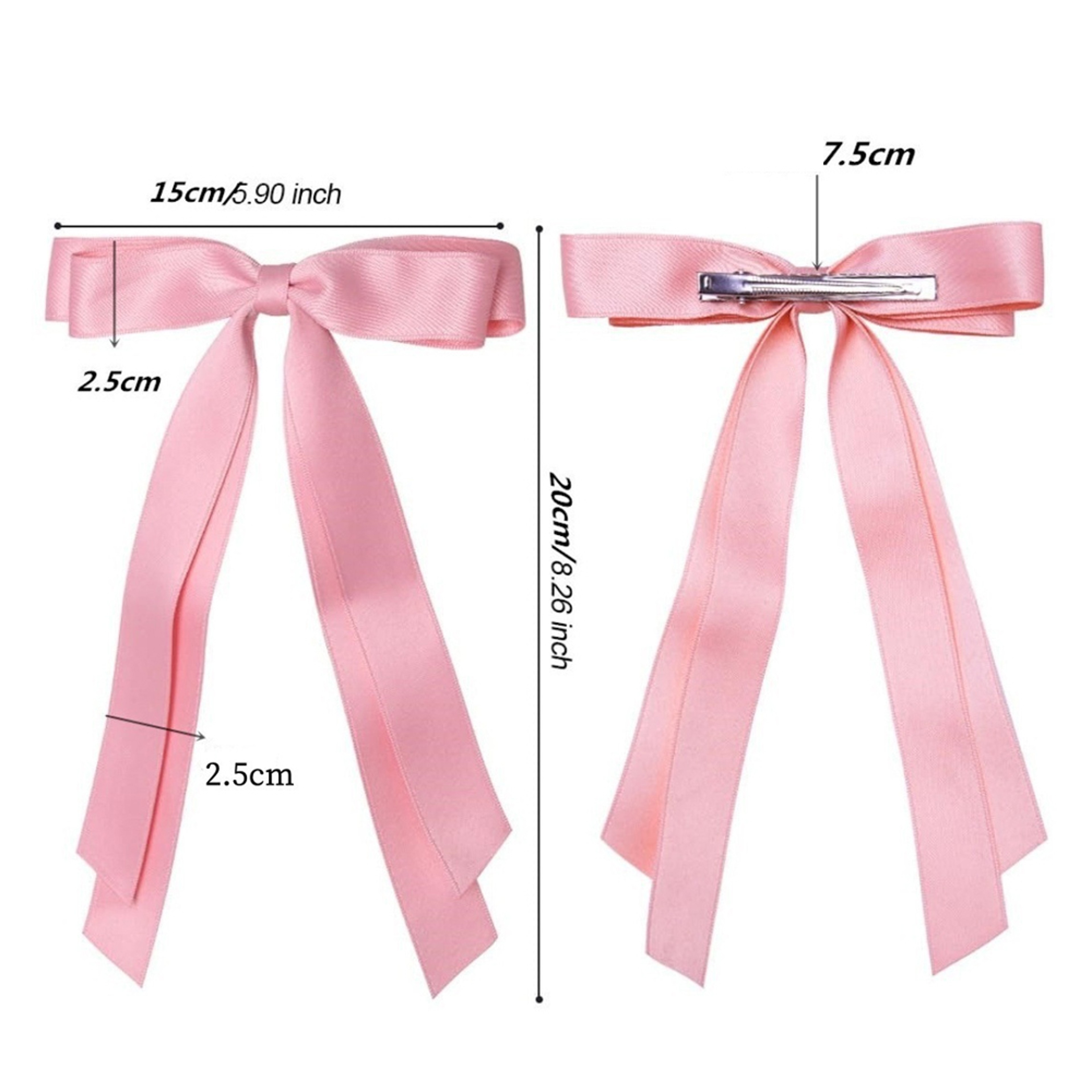 Korean Sweet Bow Hair Clip Long Ribbon Duckbill Clip Elegant Hair Accessory 5