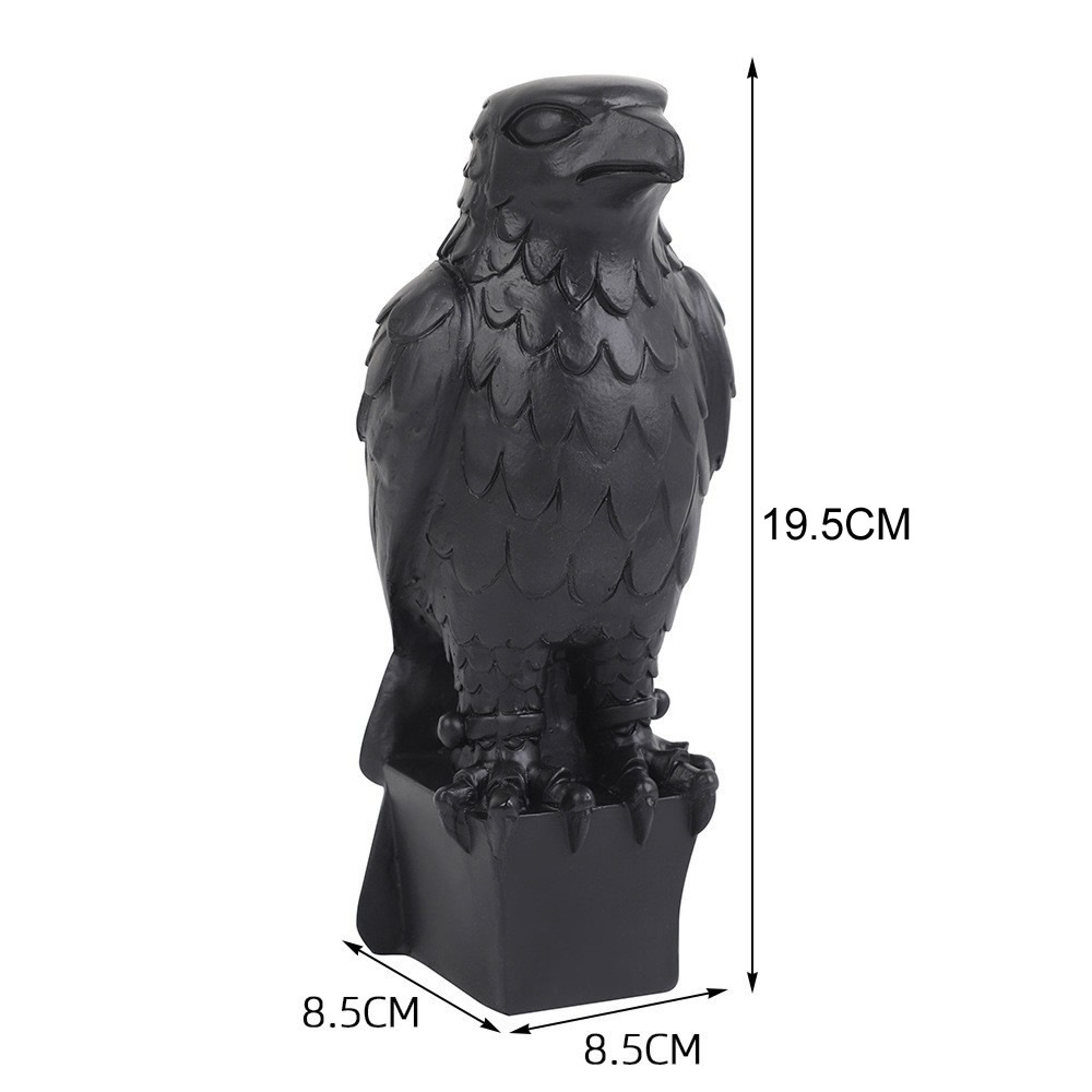 Black Eagle Resin Statue Hawk Sculpture Desk Decor for Home Office Garden – view 5