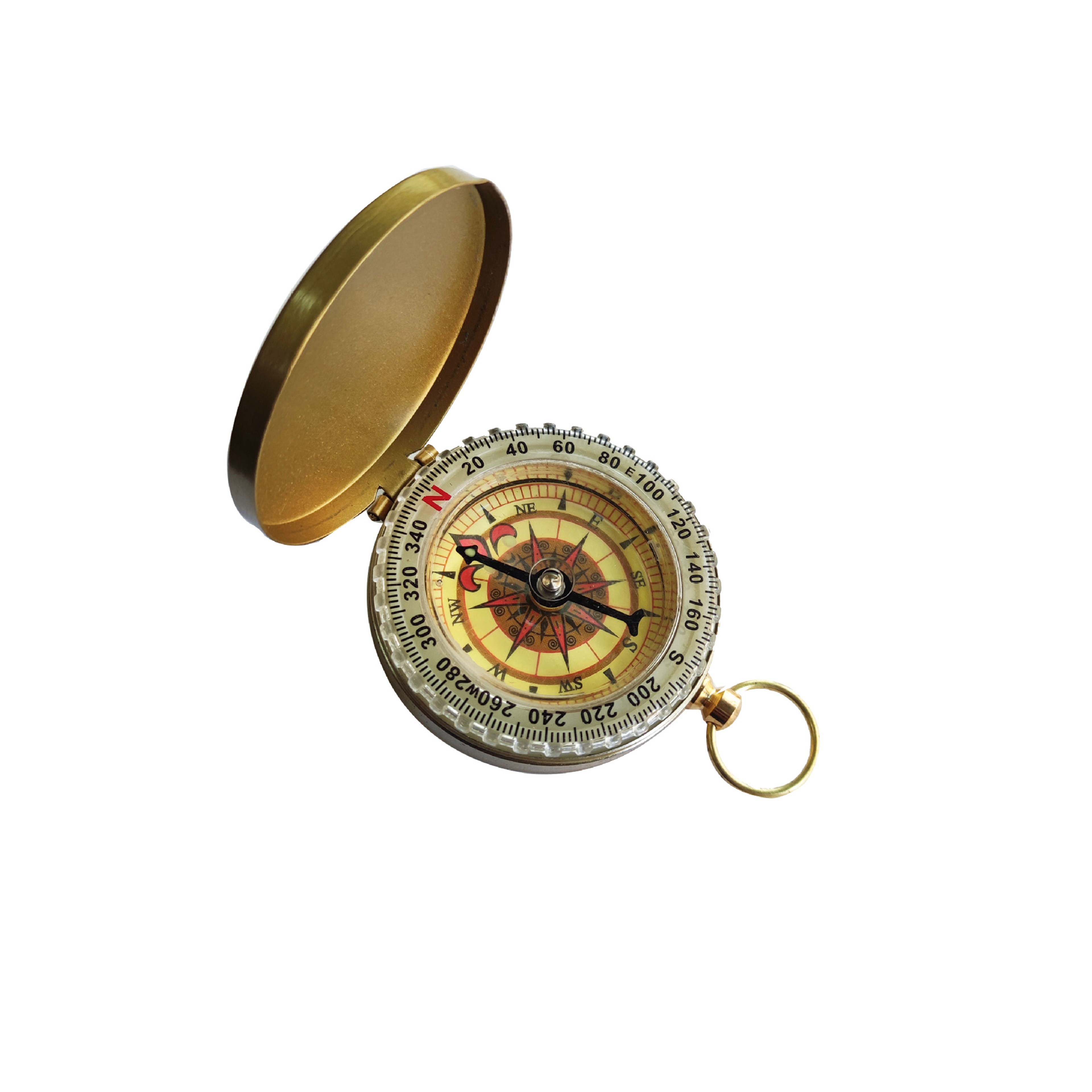 Outdoor Flip Up Compass Pocket Watch with Night Light Multifunctional Navigation Tool – view 5