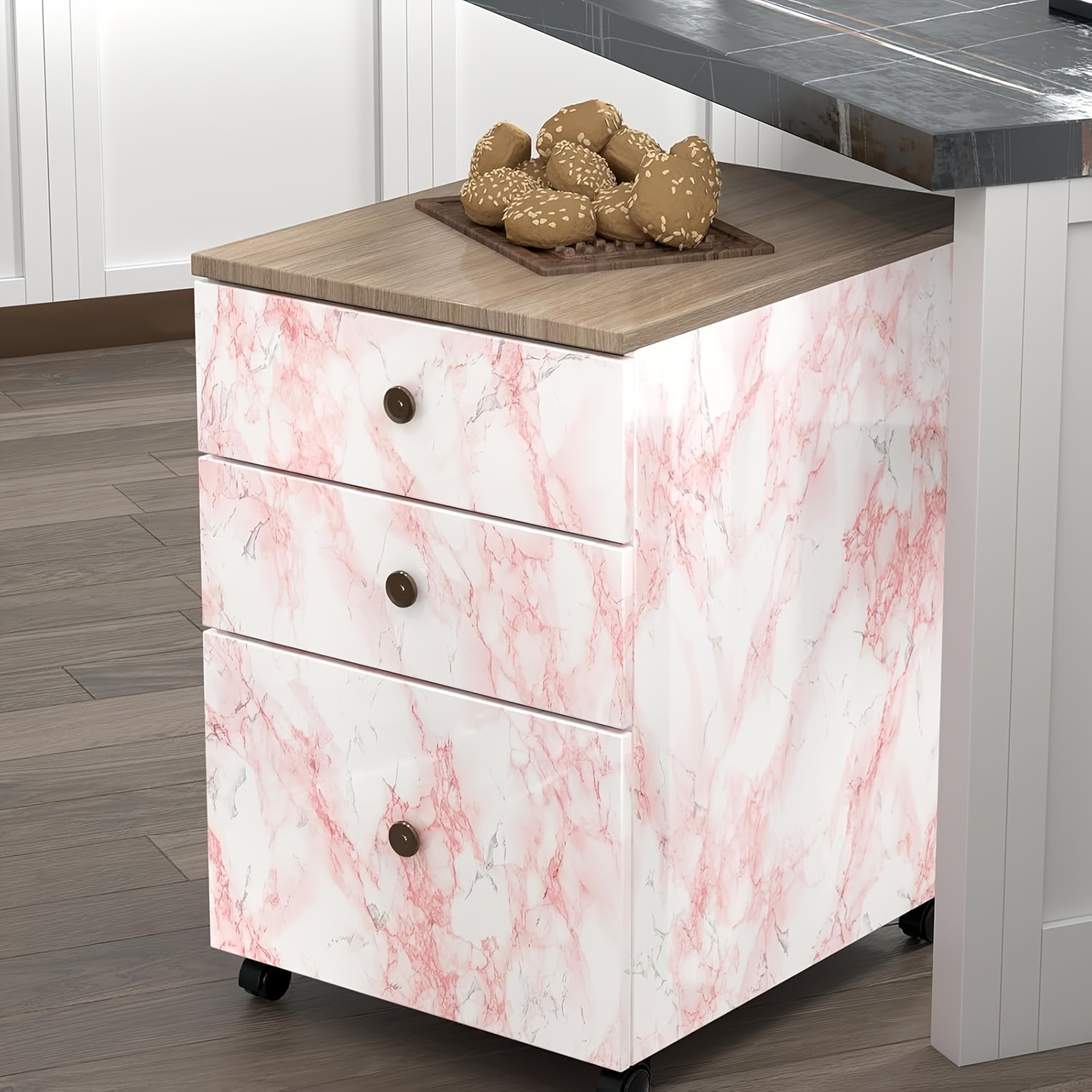 Pink Marble Contact Paper Waterproof Self Adhesive Wallpaper for Desk Furniture Decoration – view 4
