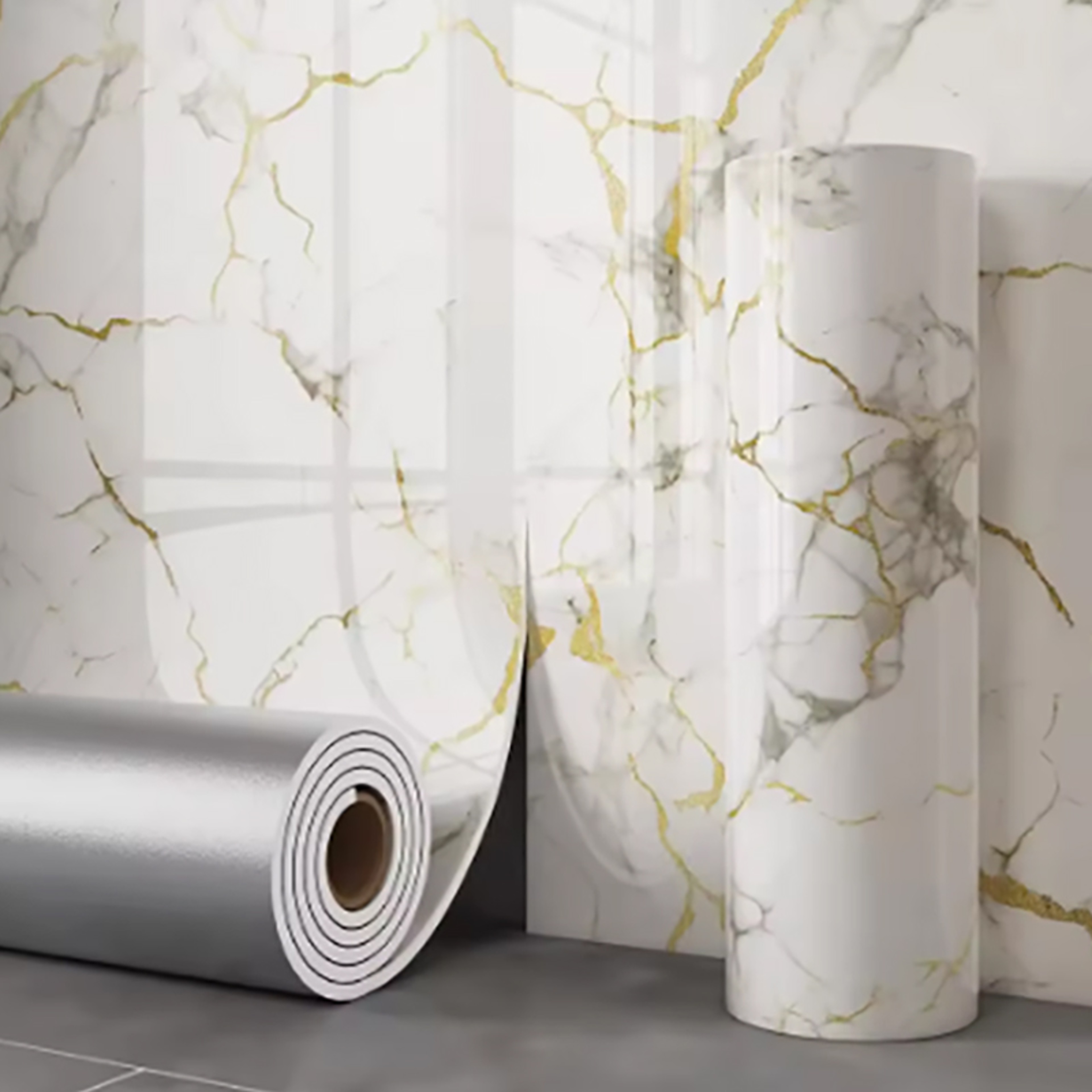 Marble Foam Wallpaper Self Adhesive Waterproof Wall Sticker For Bedroom And Bathroom Decor 7