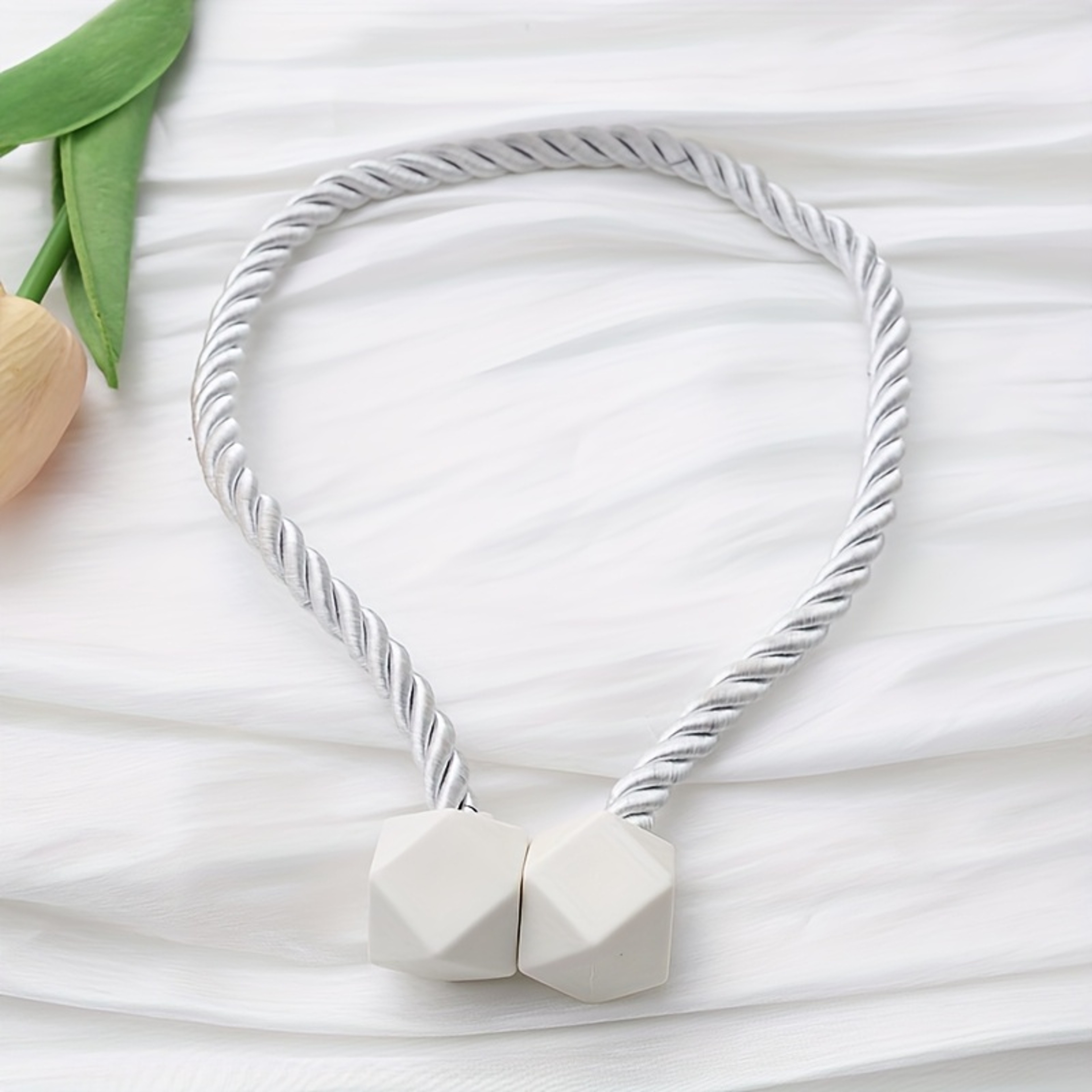 Magnetic Curtain Tiebacks No Drill Drapery Holdbacks With Stylish Twine Loop 4