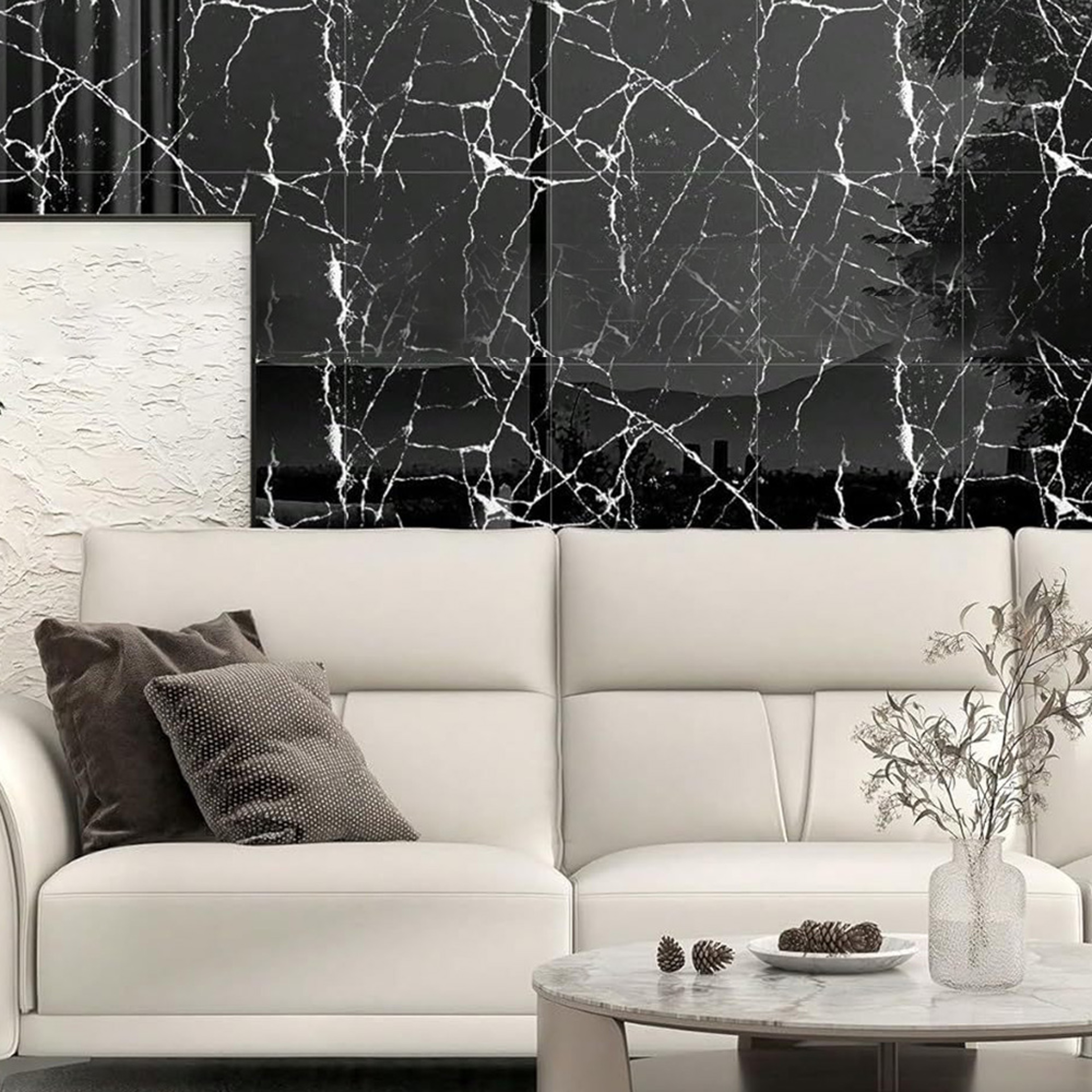Wall Tiles Peel And Stick Marble Pattern Waterproof DIY Home Decor Stickers 4