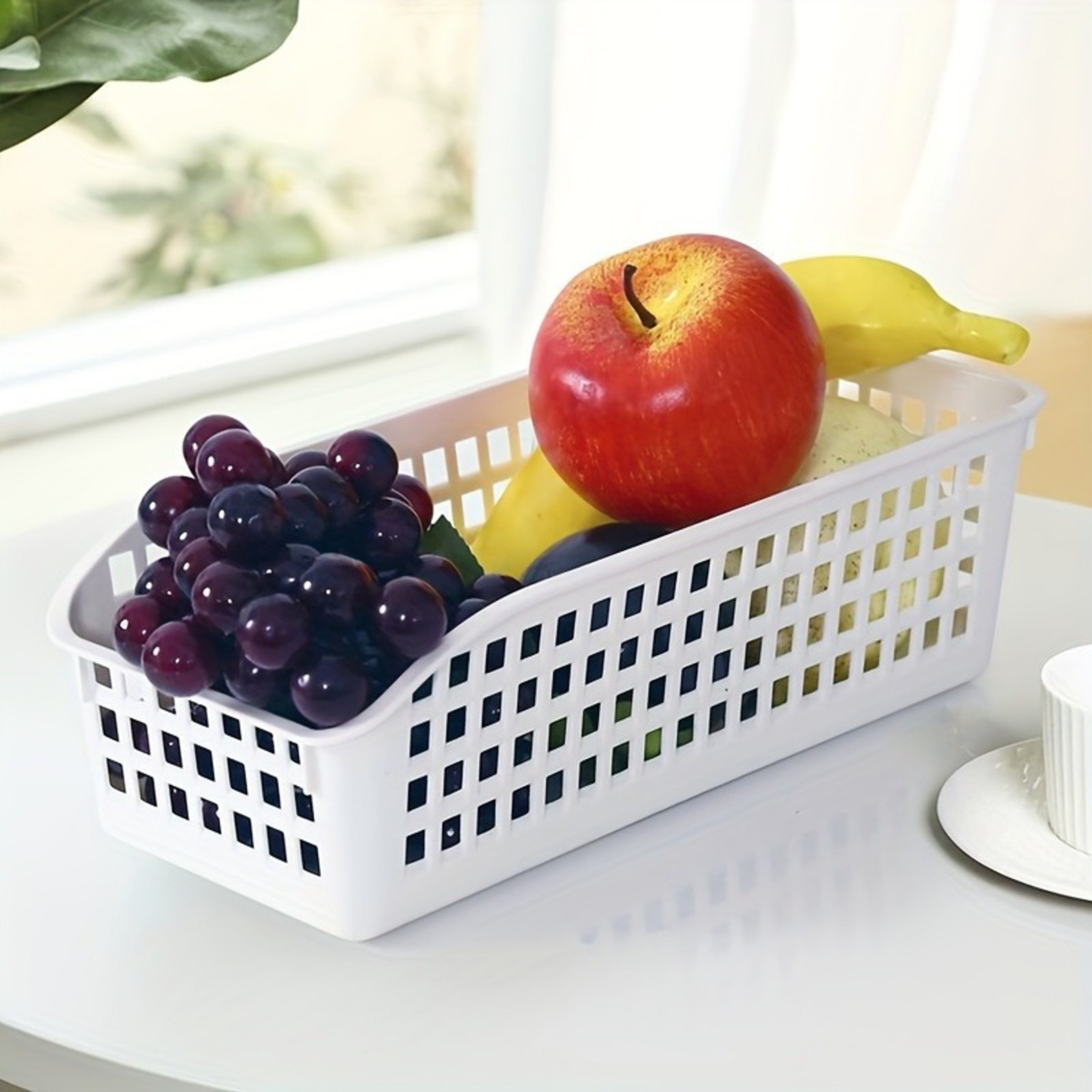 Stackable Storage Basket Set Multifunctional Plastic Organizer Box for Home Books Snacks and More – view 3