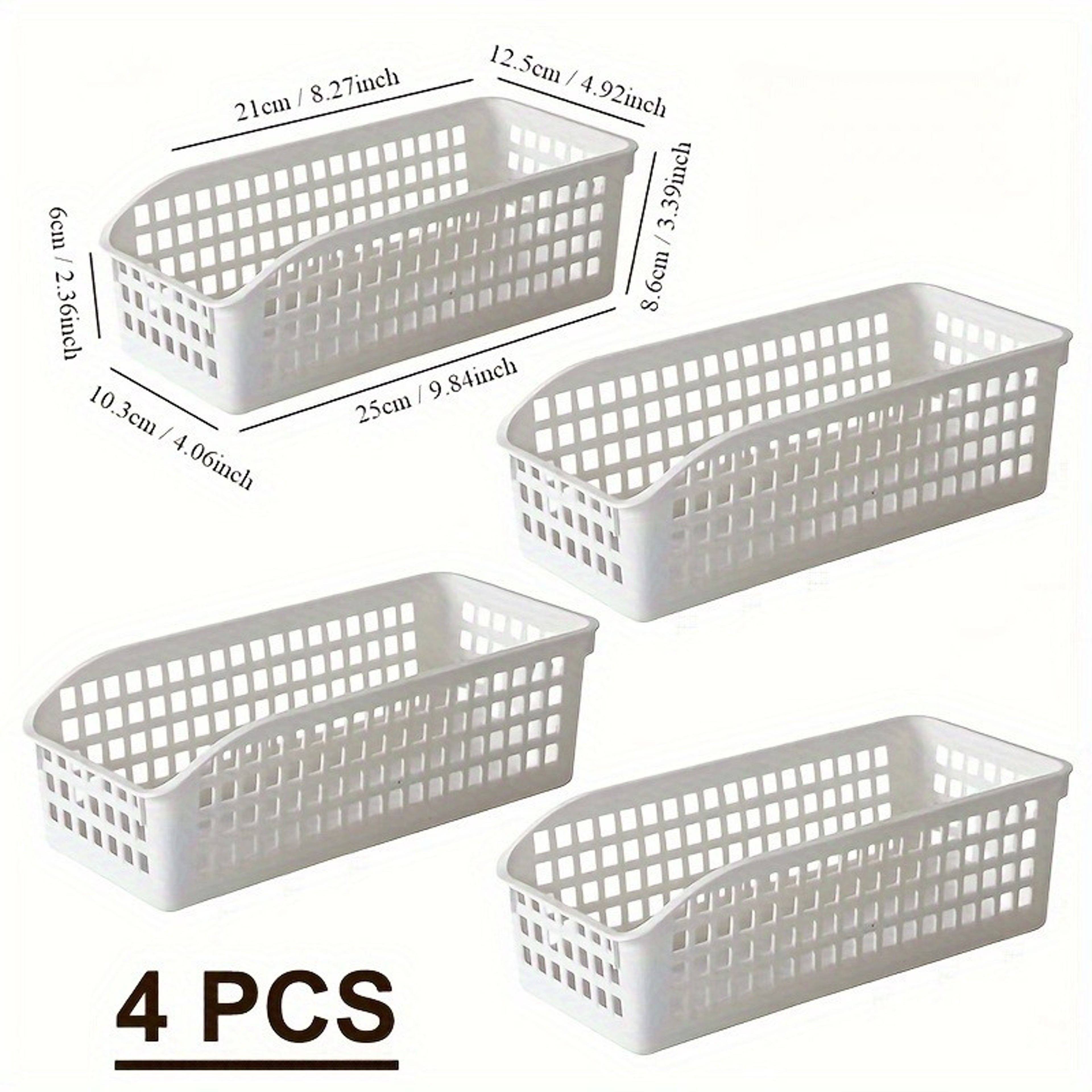 Stackable Storage Basket Set Multifunctional Plastic Organizer Box for Home Books Snacks and More – view 7