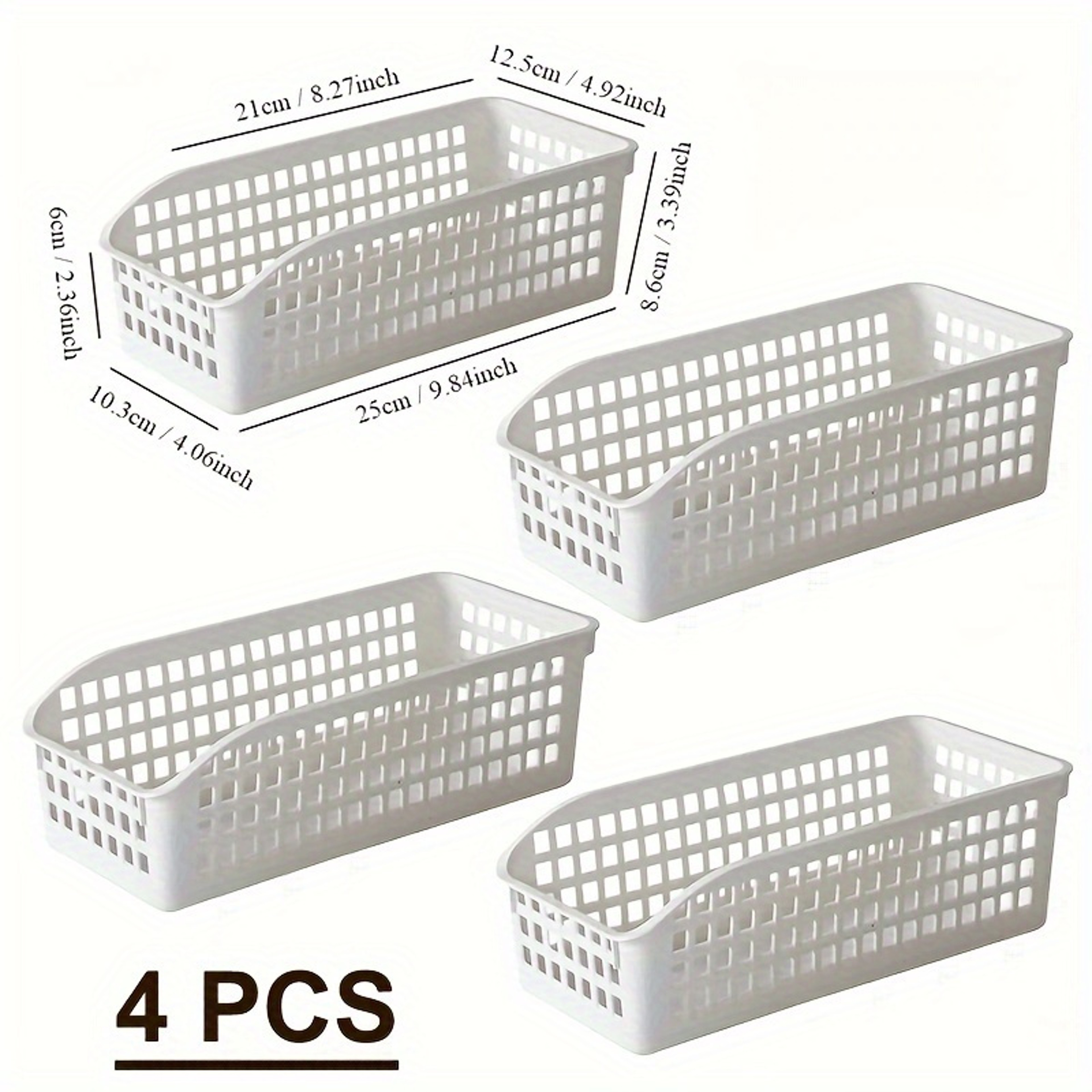 Stackable Storage Basket Set Multifunctional Plastic Organizer Box for Home Books Snacks and More – view 5