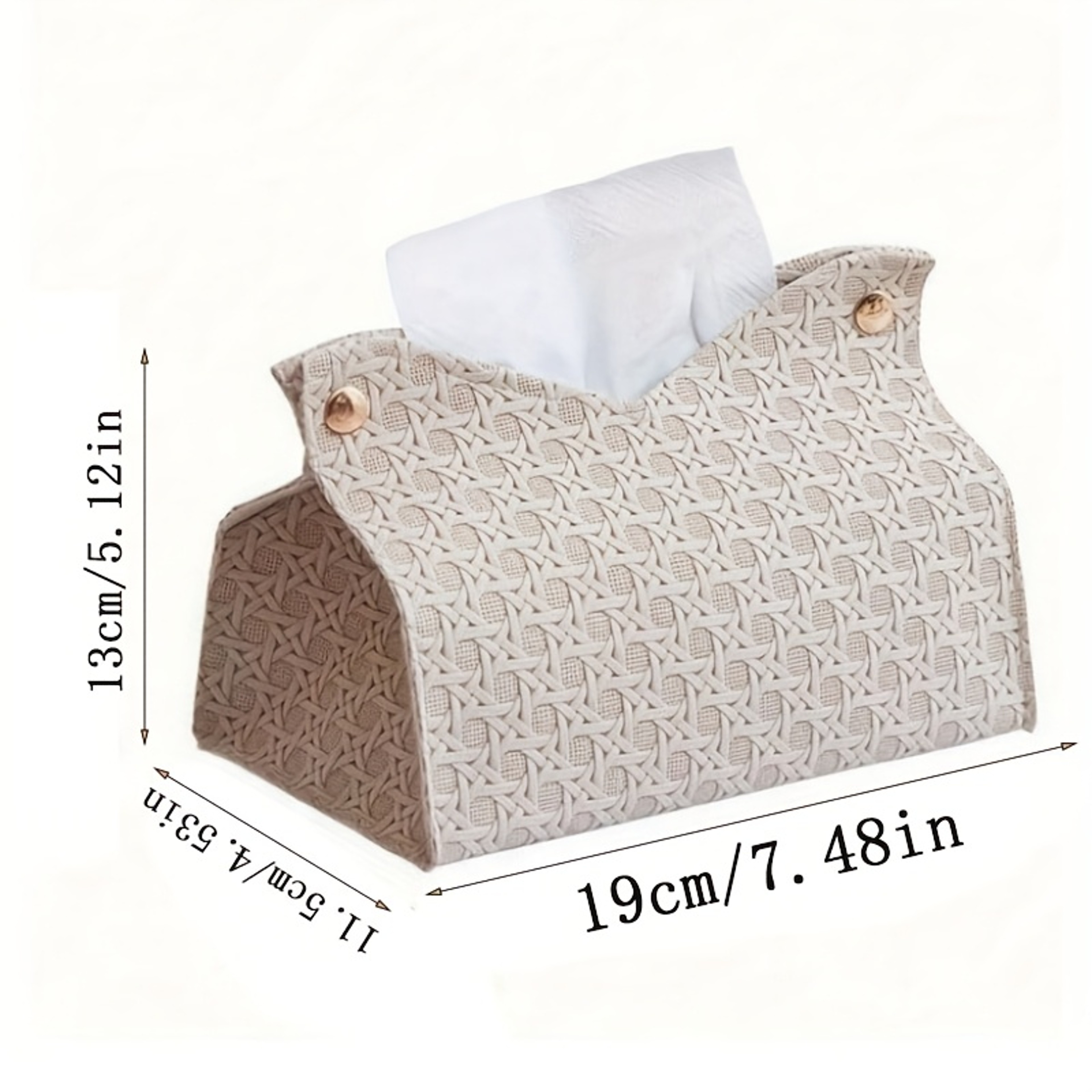 Woven Tissue Storage Box Decorative Organizer for Home Office Stylish Tissue Holder – view 5