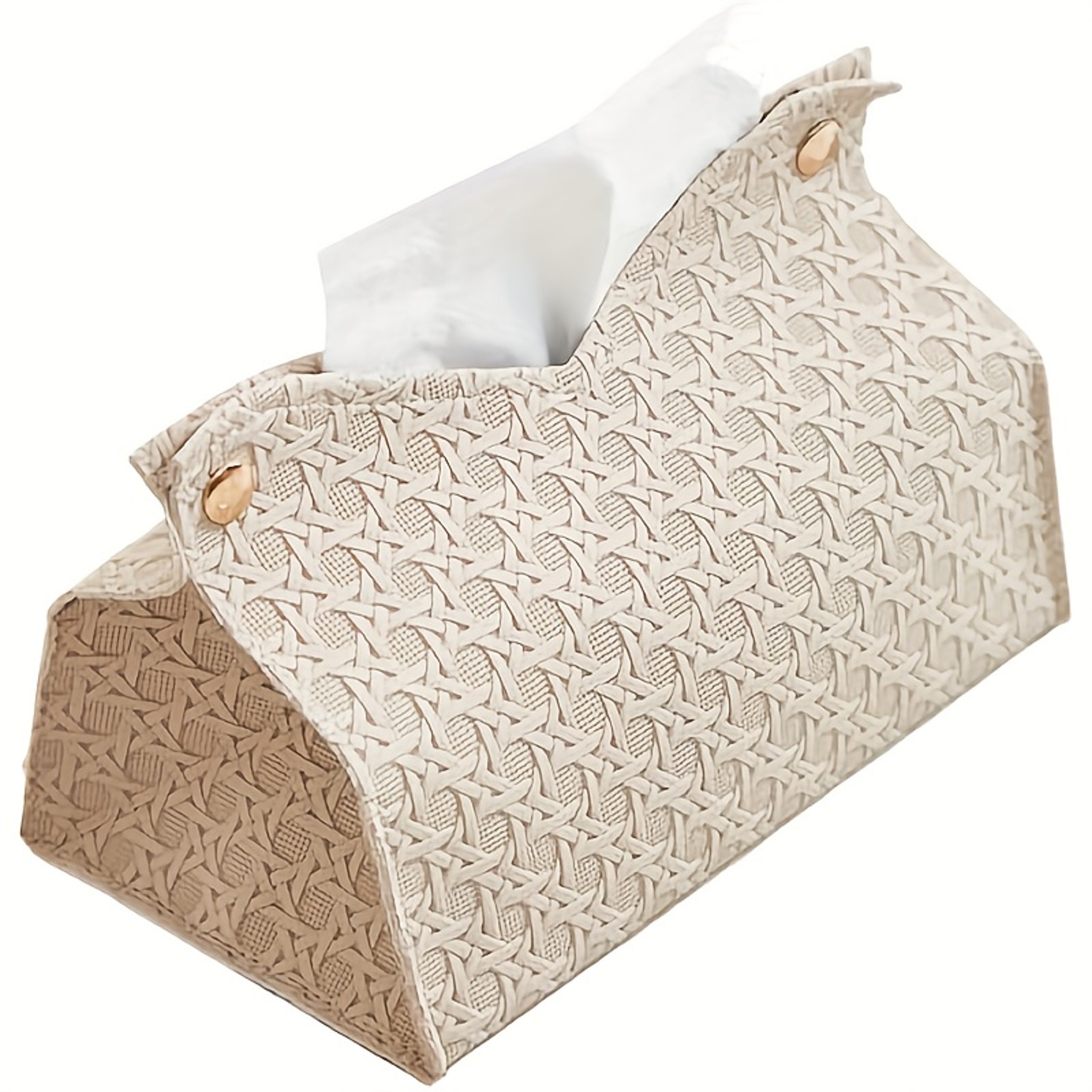 Woven Tissue Storage Box Decorative Organizer for Home Office Stylish Tissue Holder – view 8