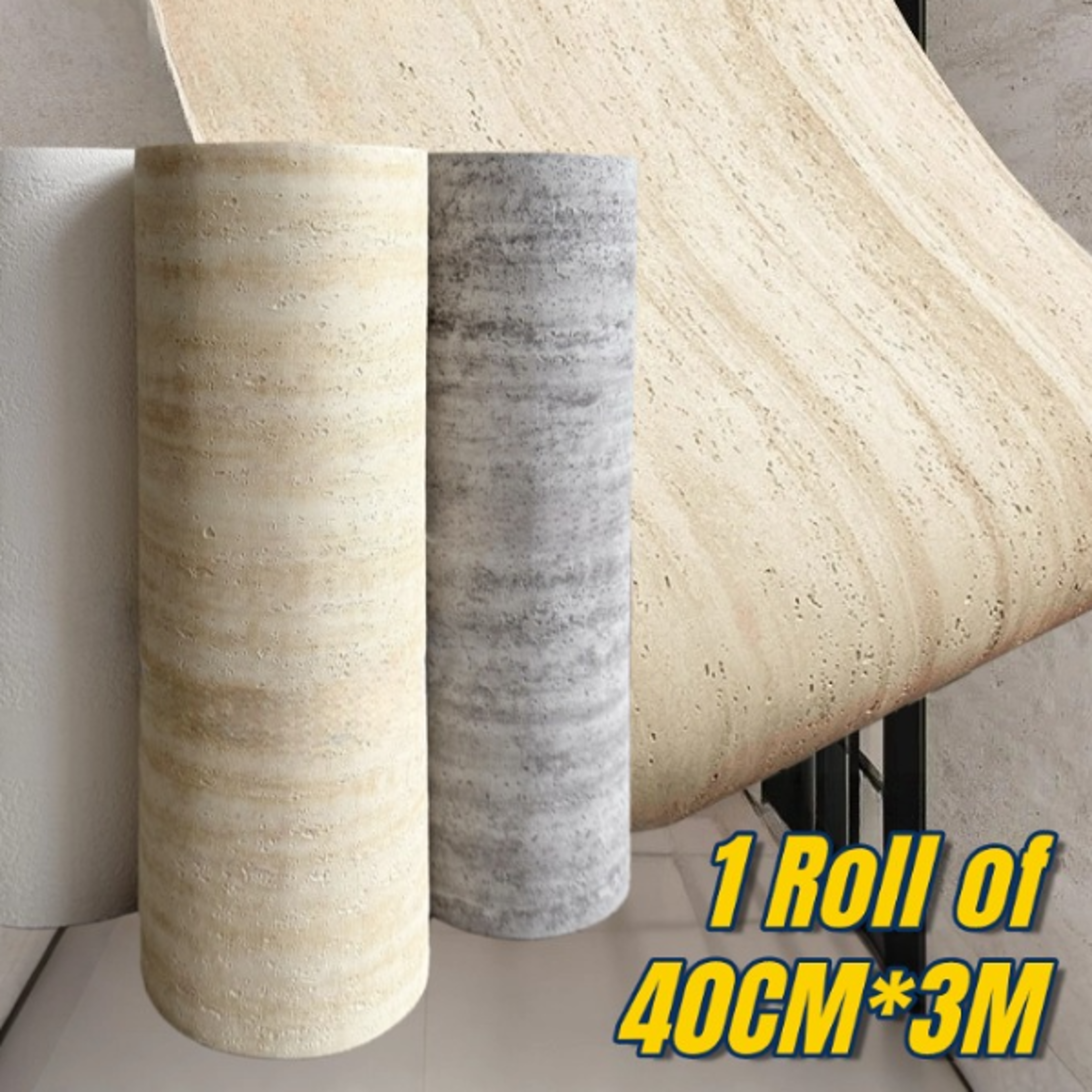 Imitation Travertine 3D Faux Stone Peel and Stick Wall Panels for Modern Home Decor