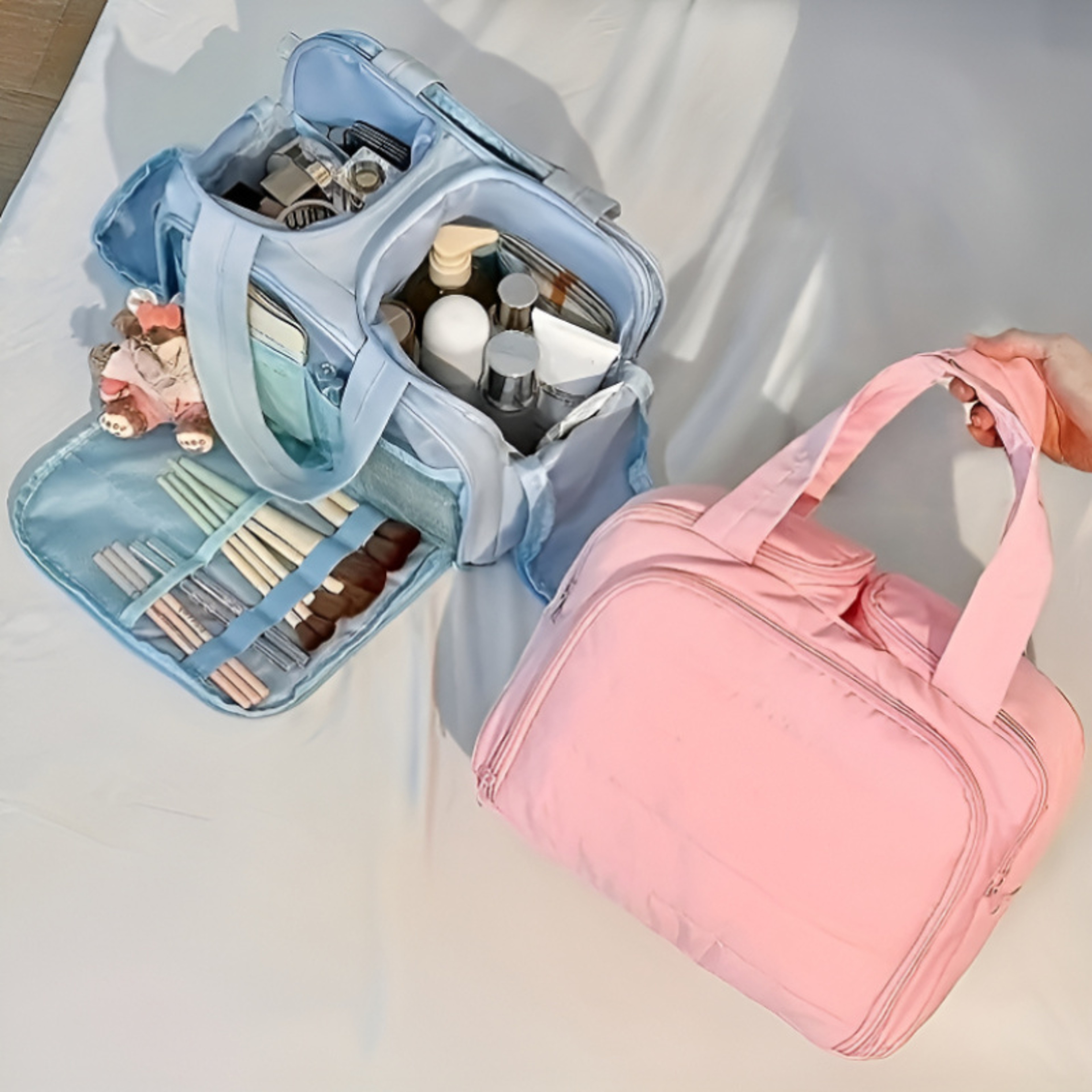 Large Capacity Travel Makeup Bag with Multi Compartment Cosmetic Organizer – view 3