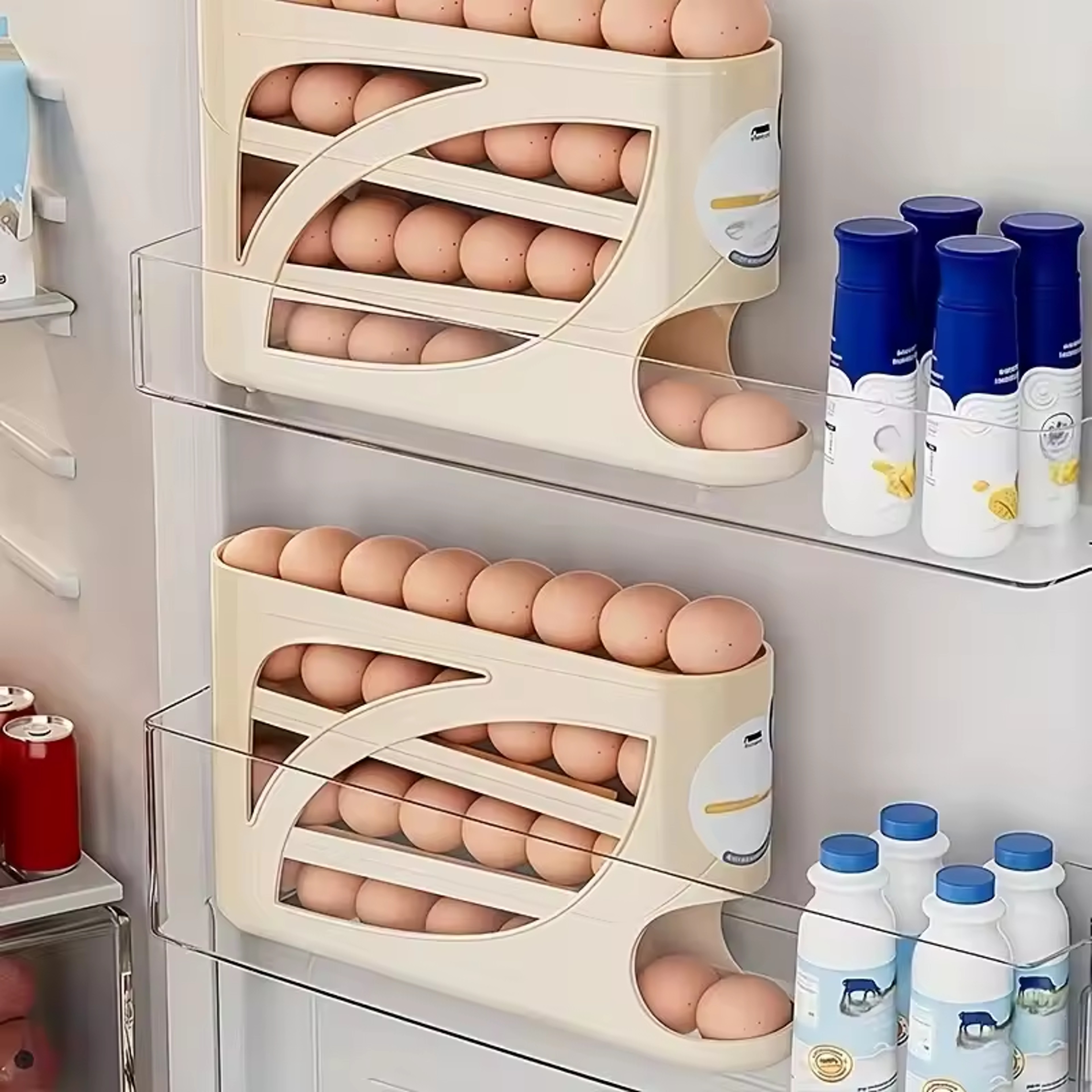 Egg Dispenser for Refrigerator Automatic Rolling Egg Holder for Fridge – view 4
