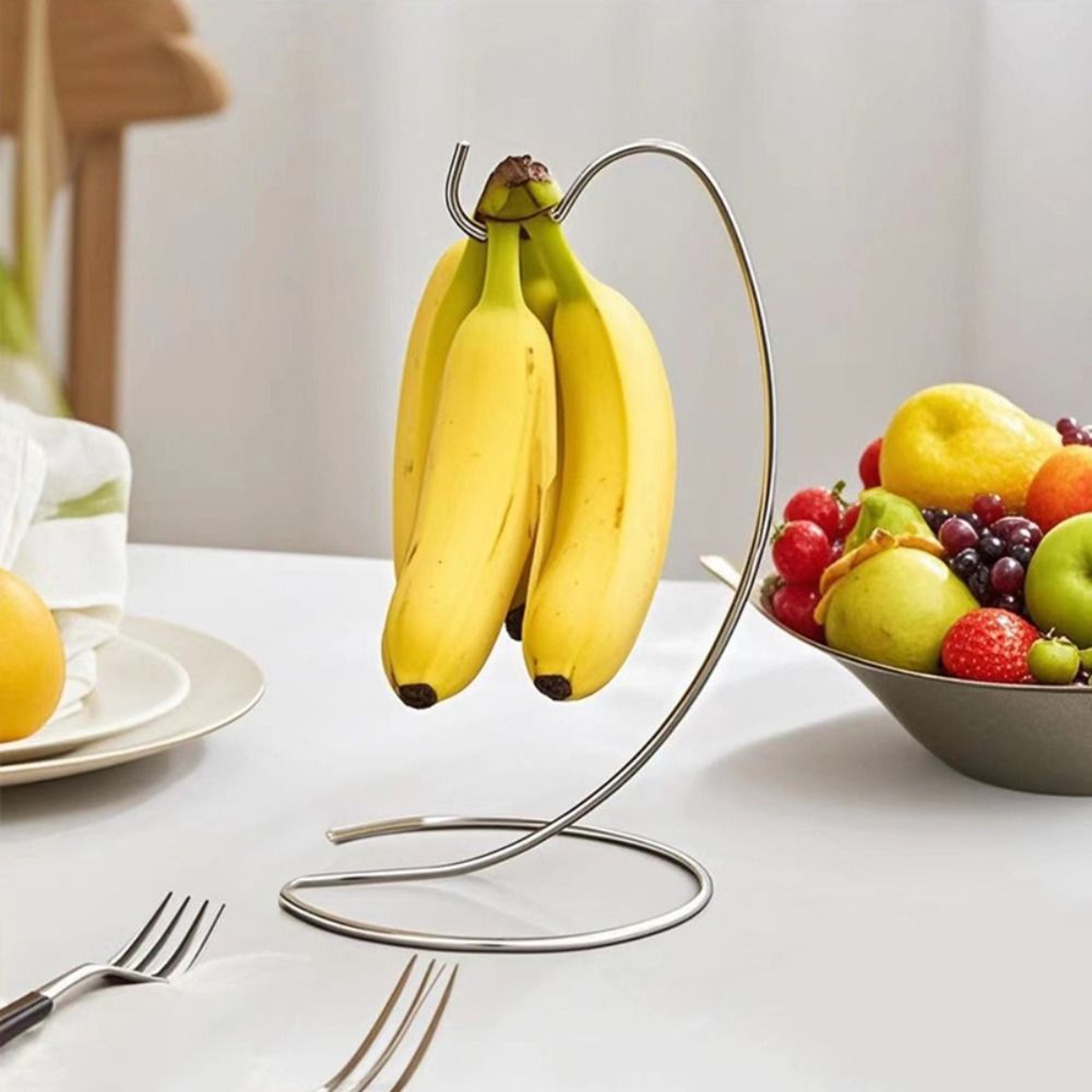 FreshLift Metal Banana Hanger Stand For Countertop Fruit Storage 3