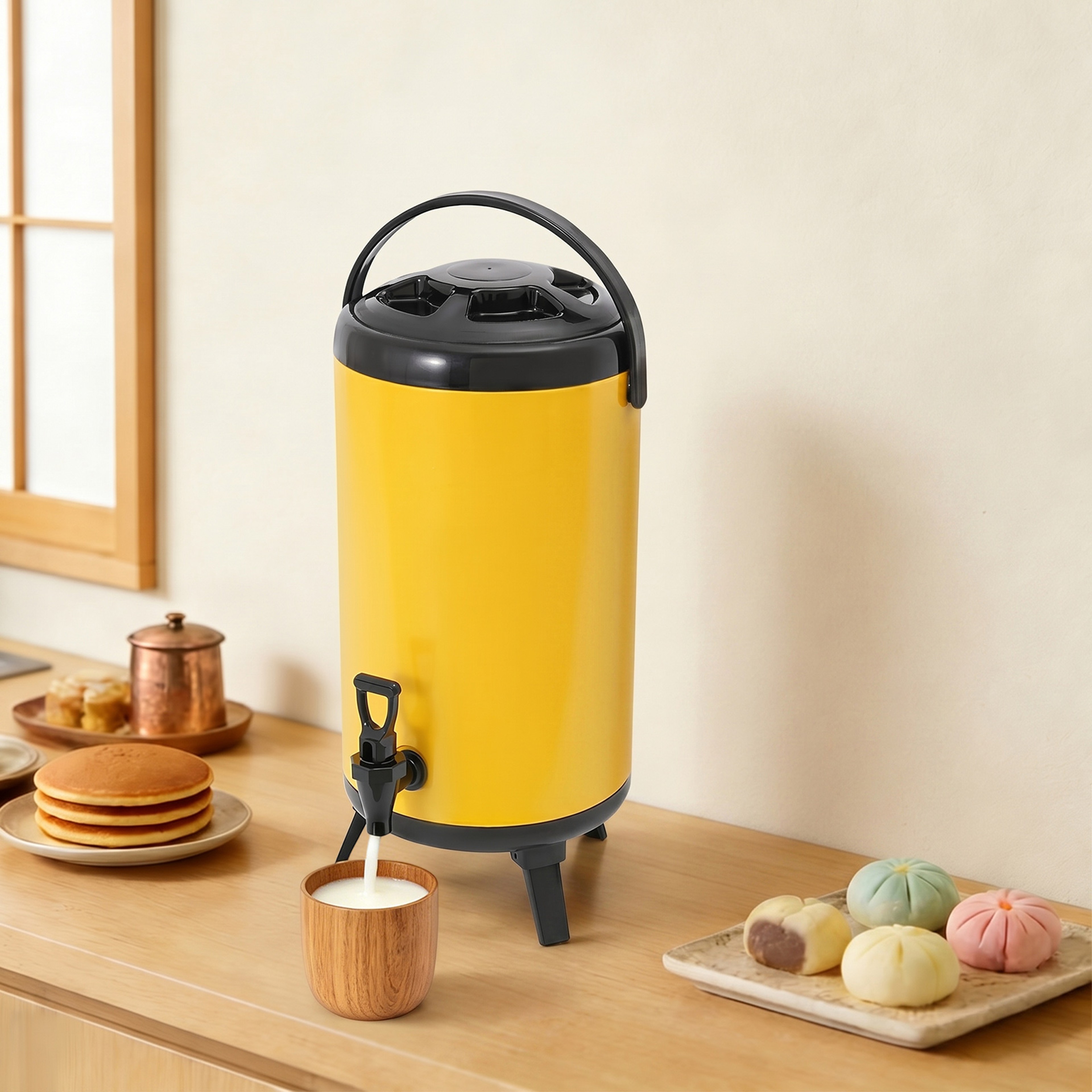 Insulated Beverage Dispenser Stainless Steel Hot And Cold Drink Server 2