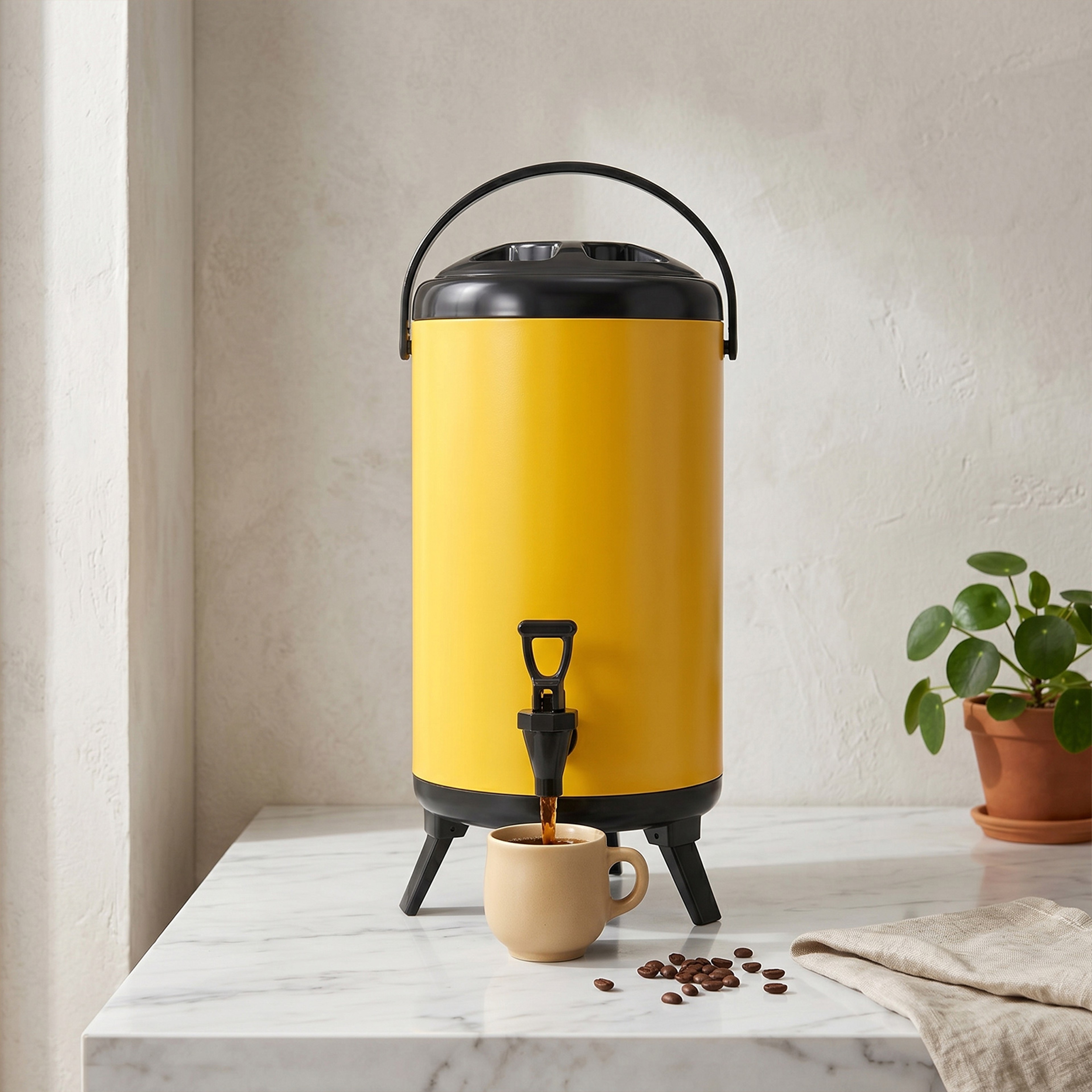 Insulated Beverage Dispenser Stainless Steel Hot And Cold Drink Server 4