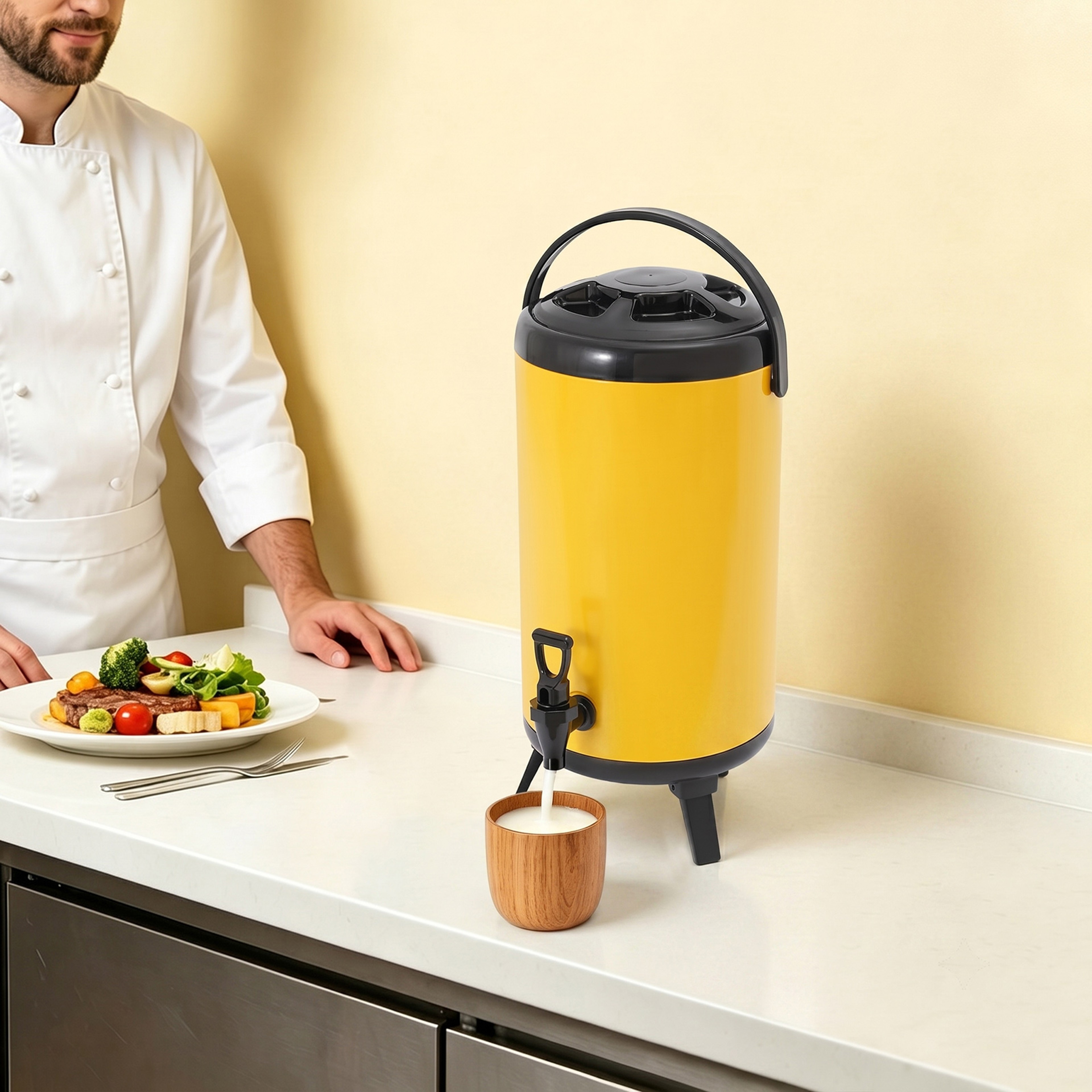 Insulated Beverage Dispenser Stainless Steel Hot And Cold Drink Server 5