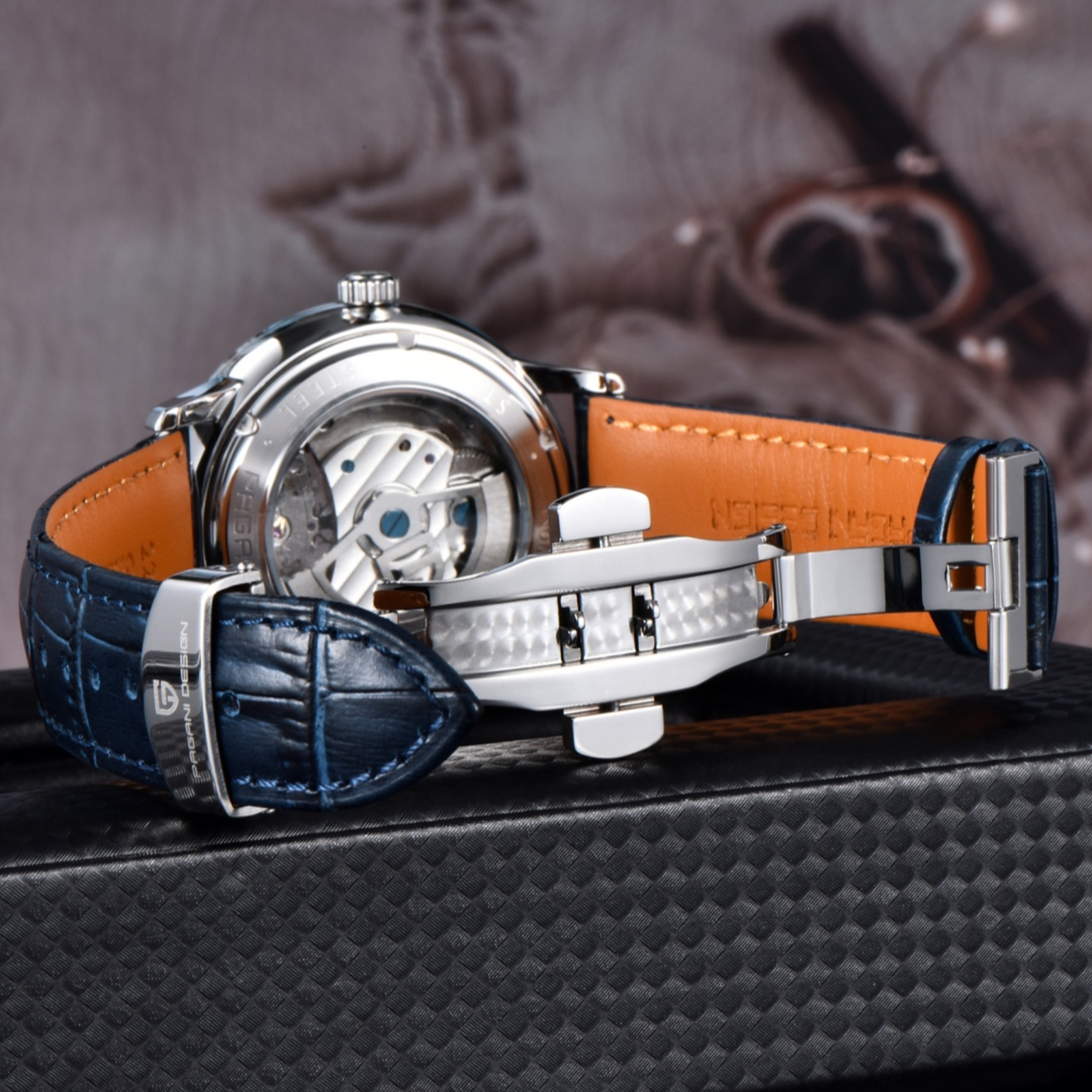 Mens Skeleton Automatic Waterproof Luminous Timepiece – view 5