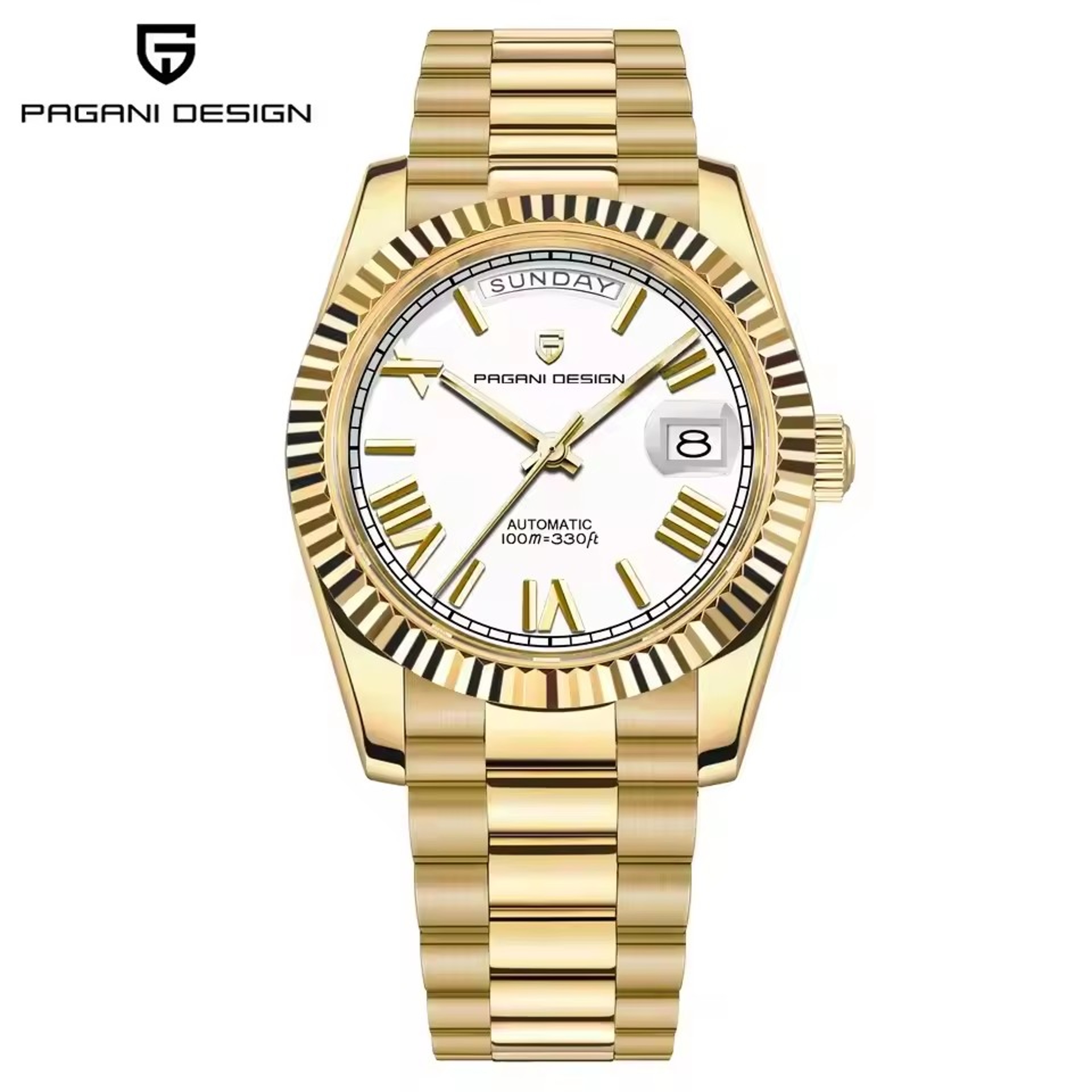 Luxury Stainless Steel Mechanical Men Watch with Week Calendar Waterproof Luminous Dial – view 10
