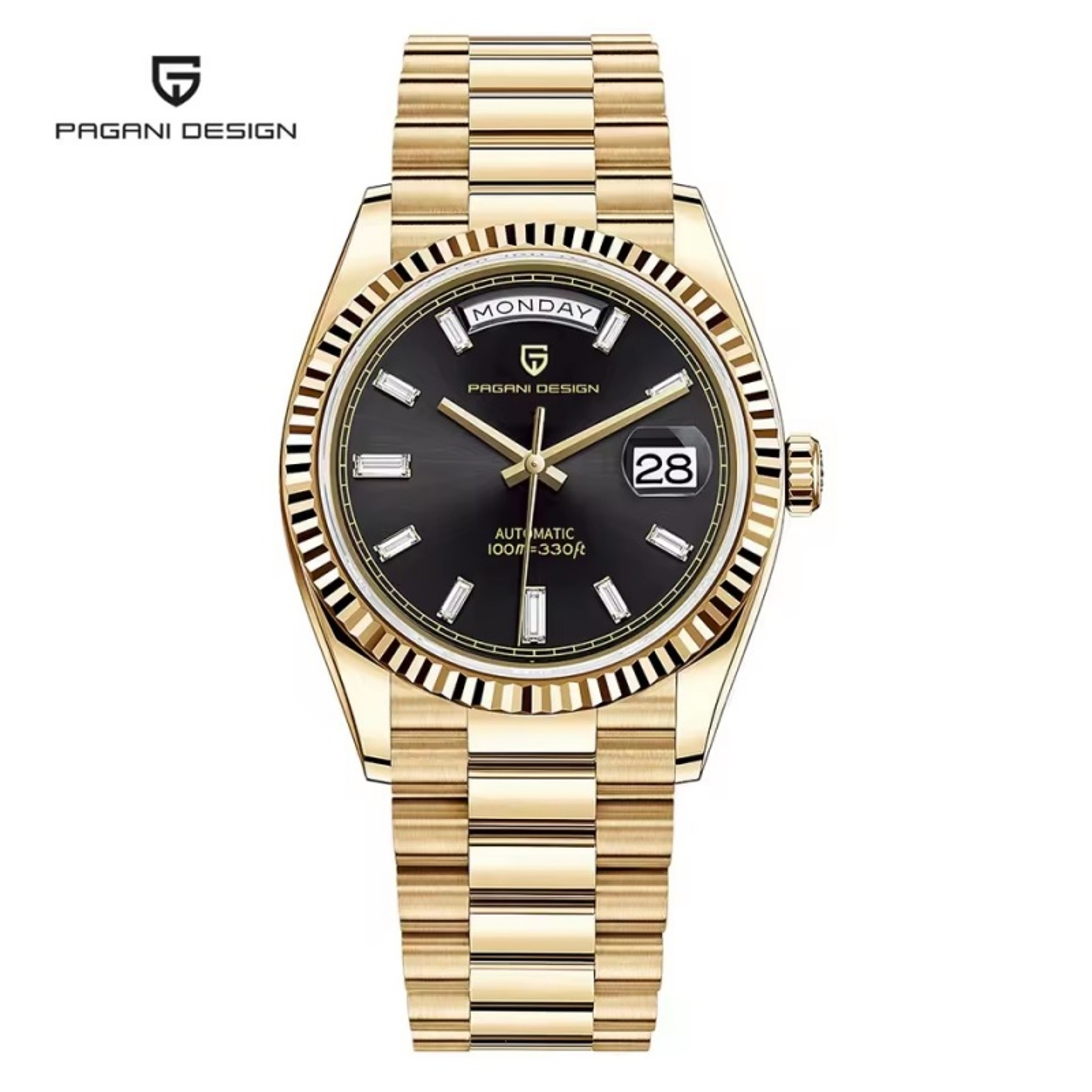 Luxury Stainless Steel Mechanical Men Watch with Week Calendar Waterproof Luminous Dial – view 14