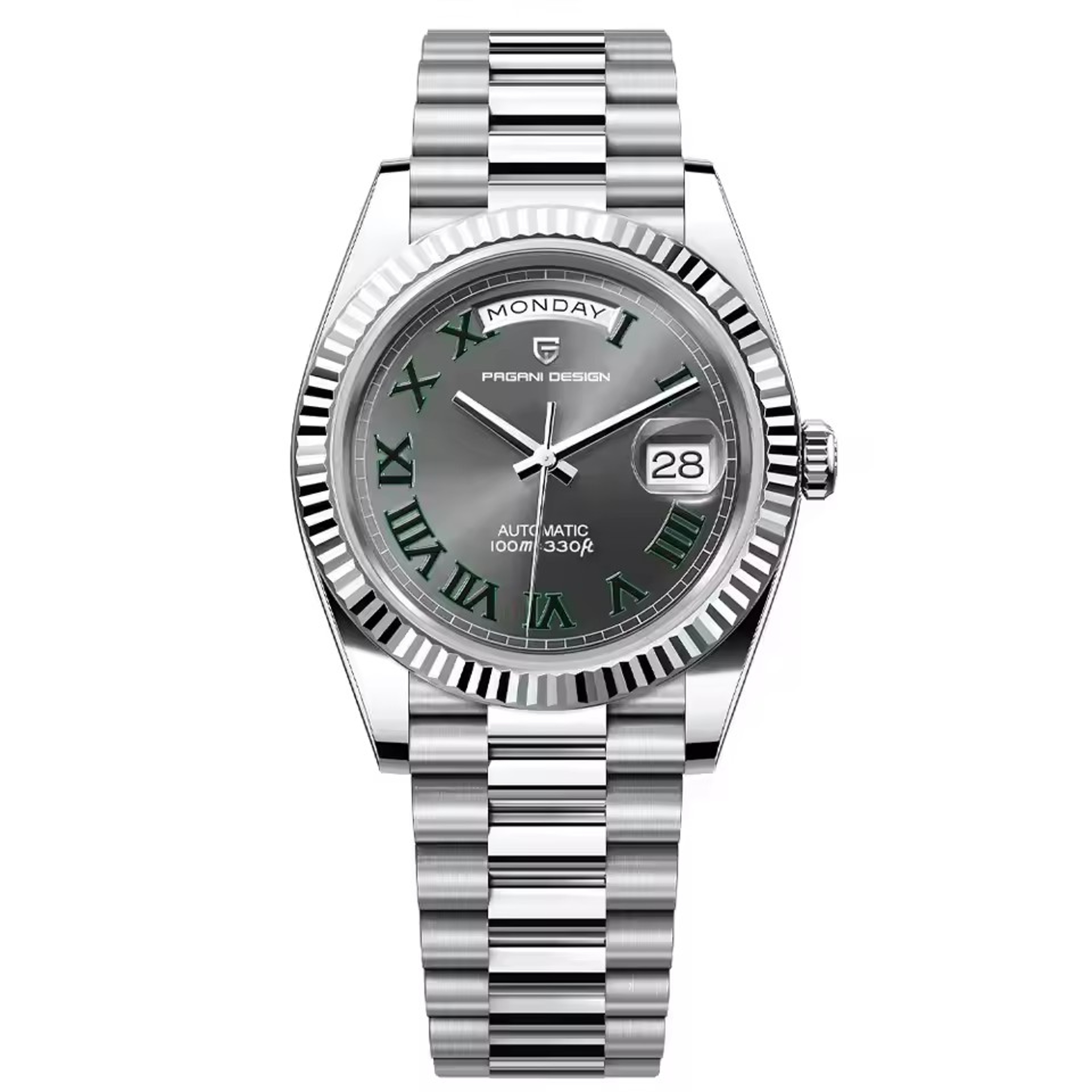Luxury Stainless Steel Mechanical Men Watch with Week Calendar Waterproof Luminous Dial – view 15
