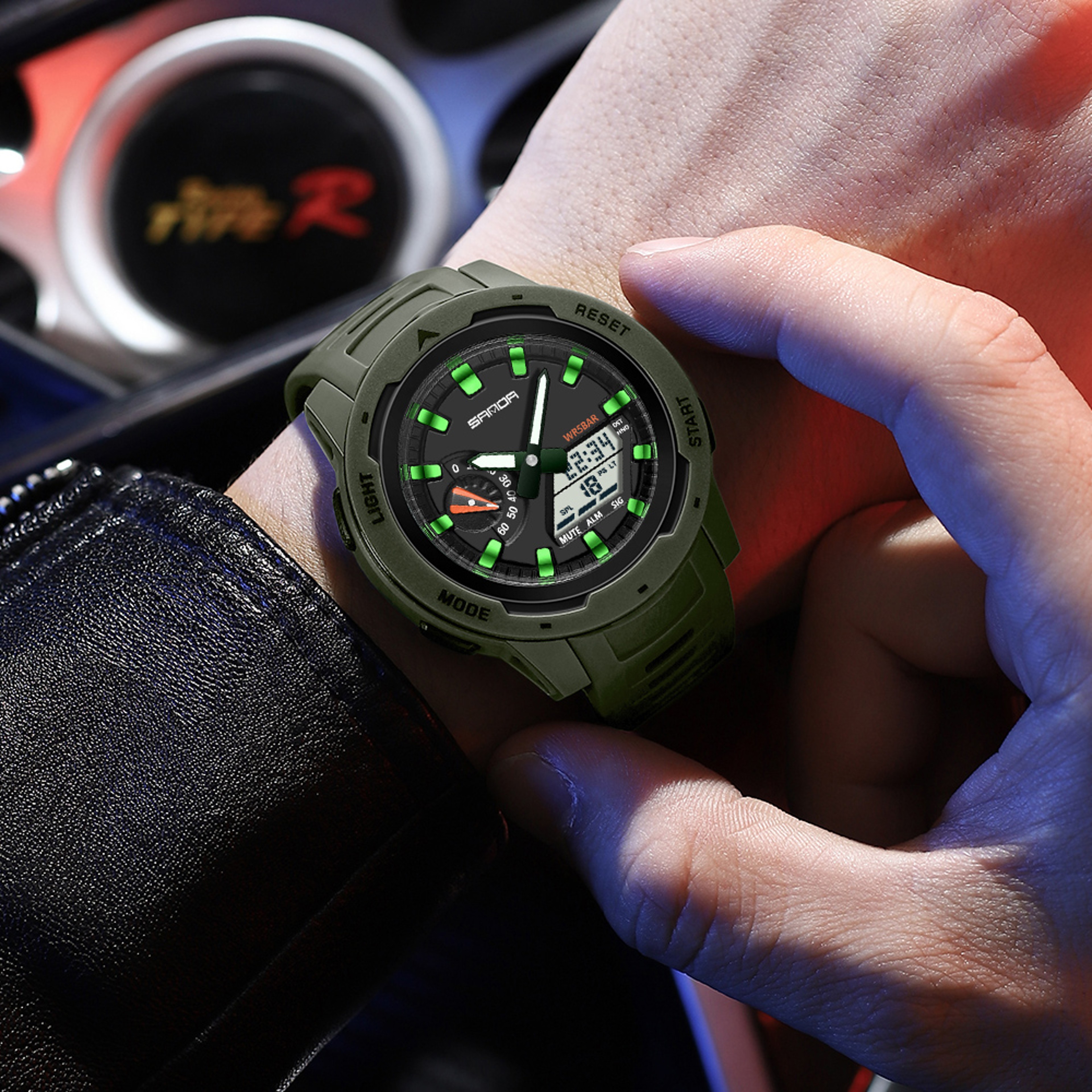 Mens Digital Sport Wristwatch Waterproof Shockproof Chronograph With Luminous Display 4
