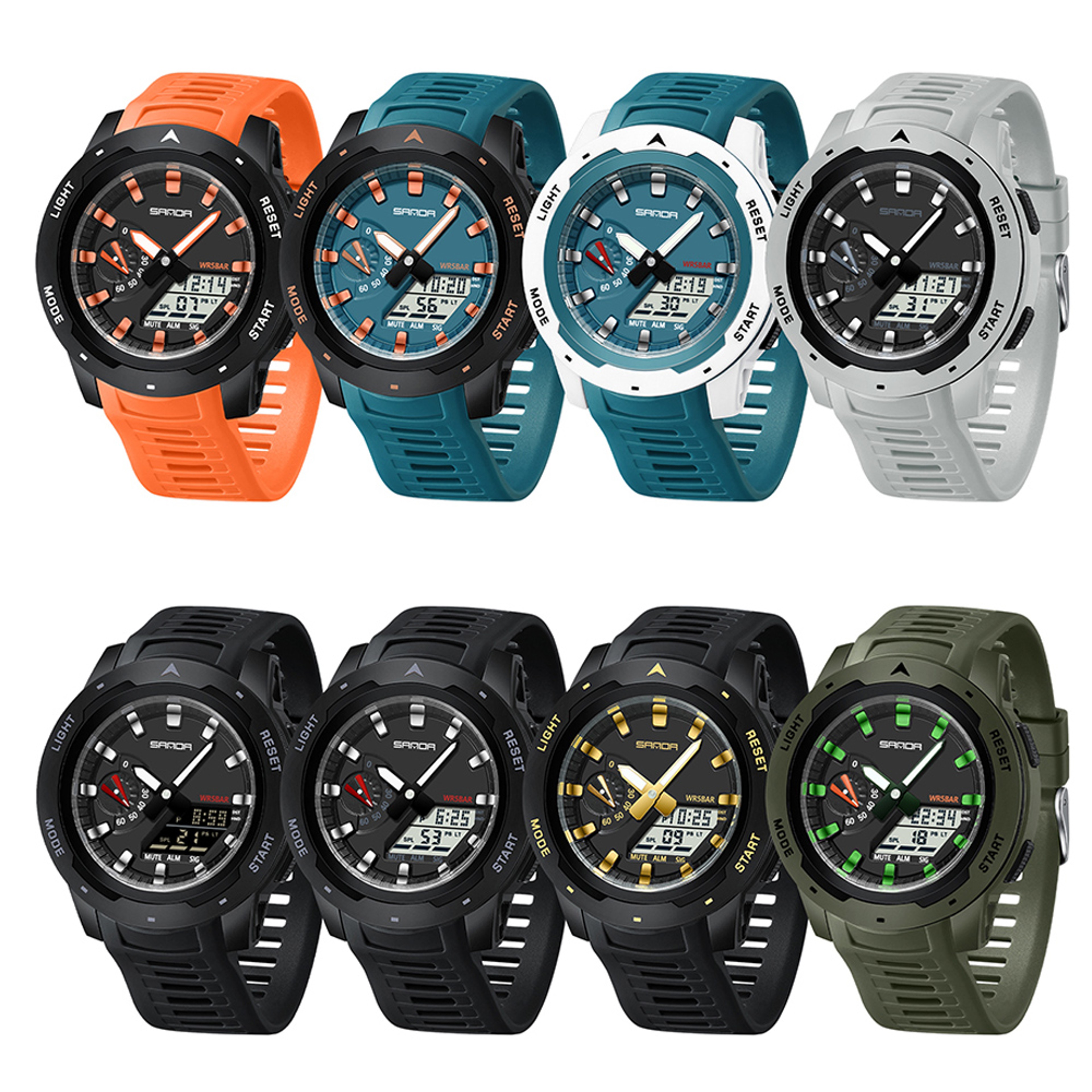 Mens Digital Sport Wristwatch Waterproof Shockproof Chronograph With Luminous Display 5
