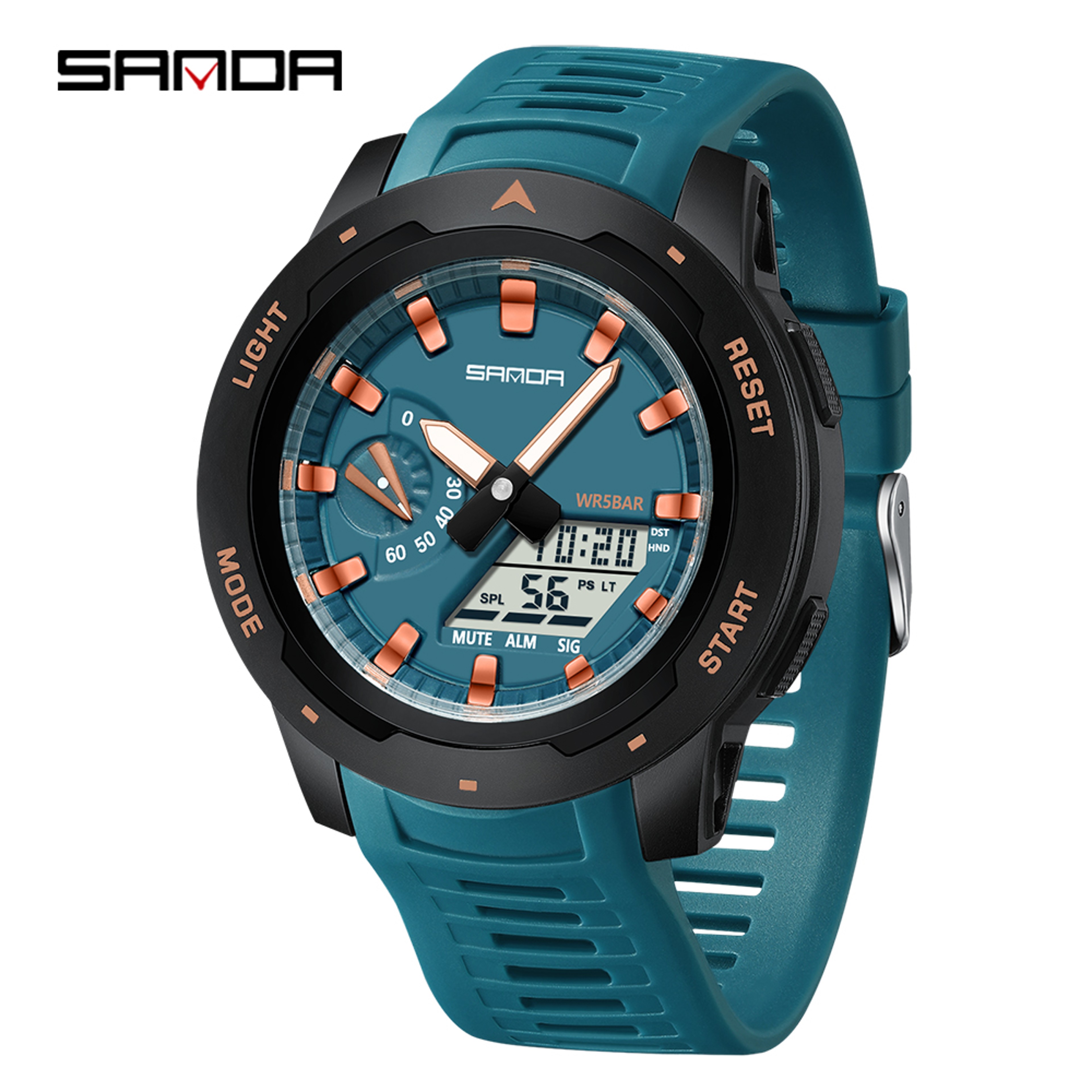 Mens Digital Sport Wristwatch Waterproof Shockproof Chronograph With Luminous Display 6