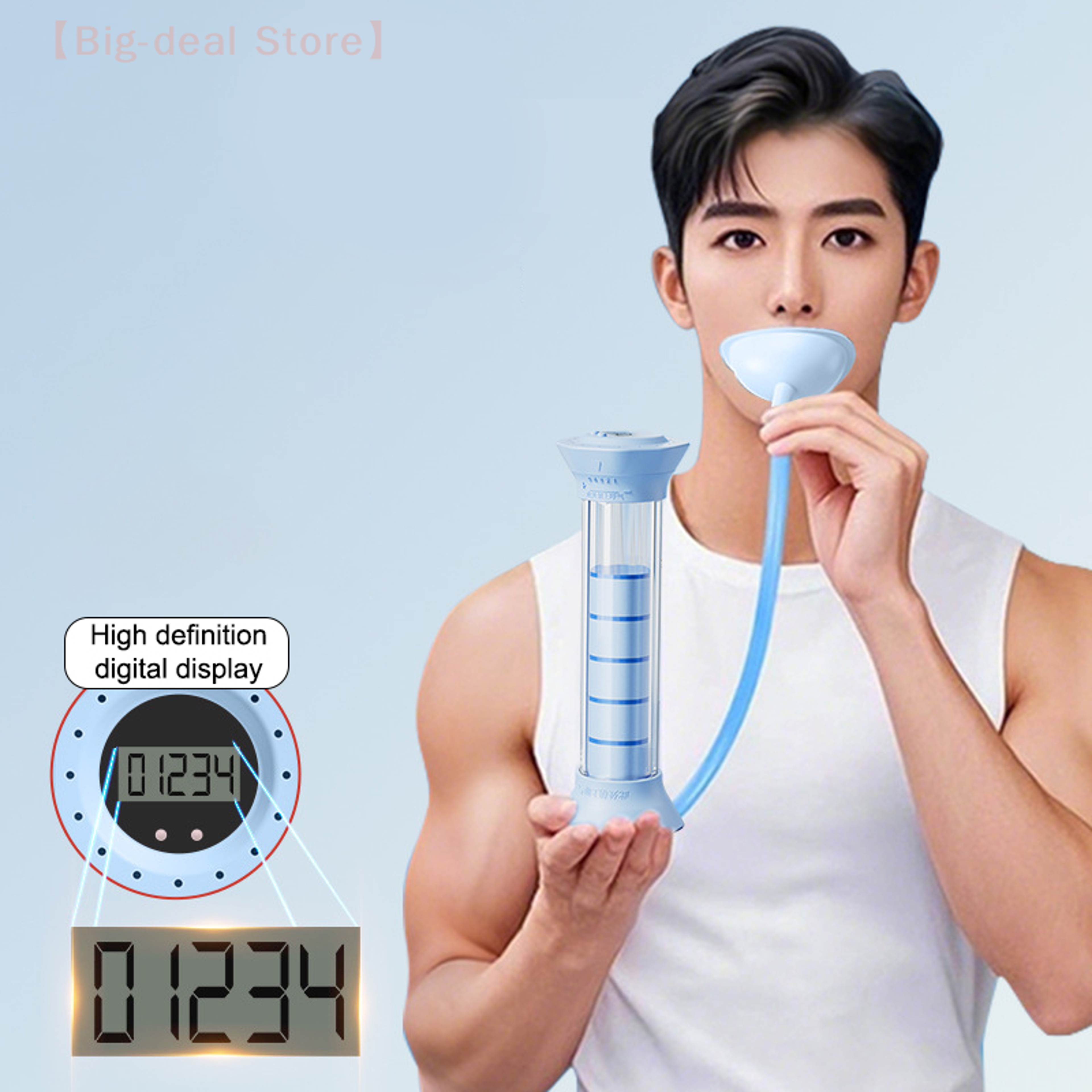 Adjustable Diaphragm Breathing Trainer With Counter Lung Capacity Exerciser 4