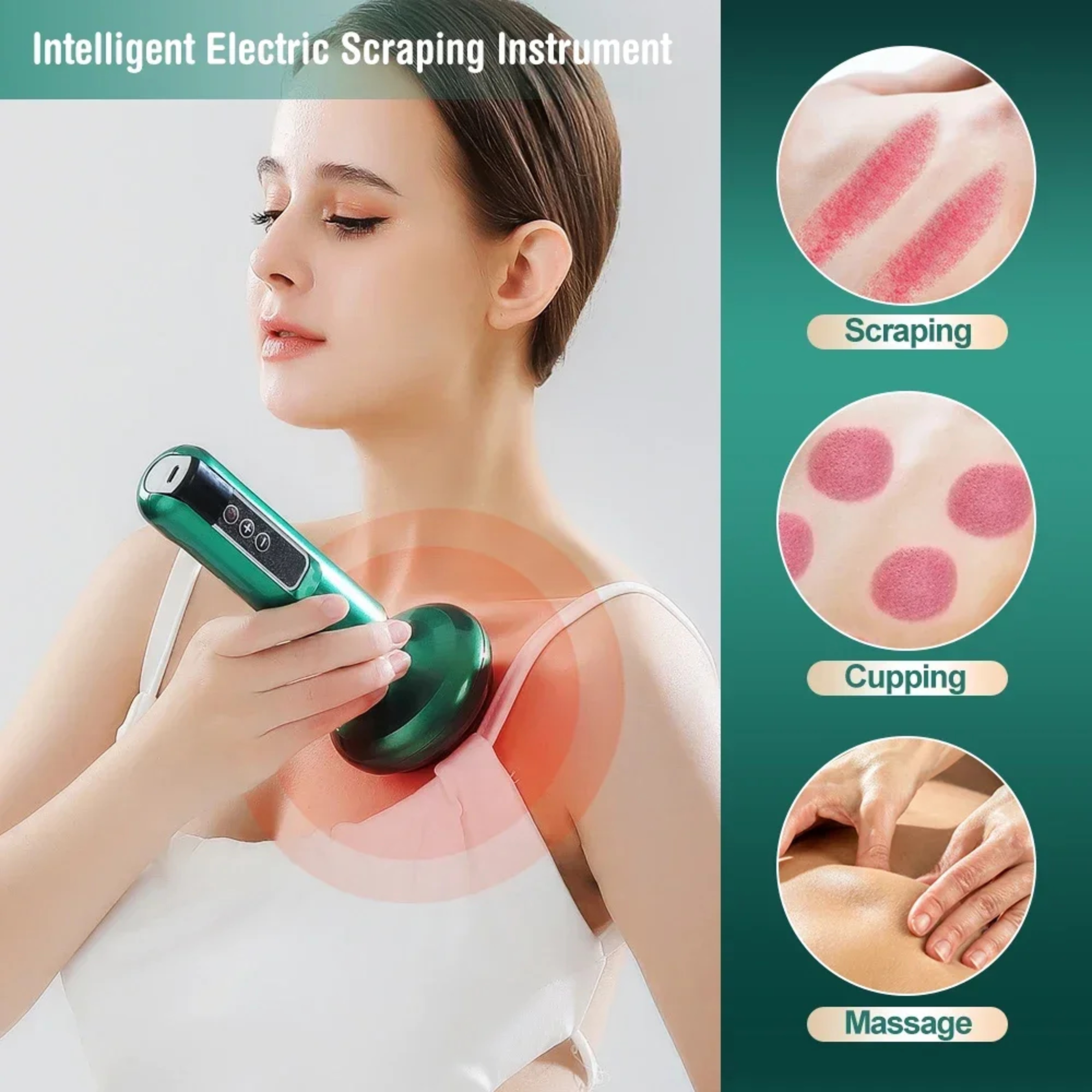 Electric Gua Sha Vacuum Cupping Massager with Infrared Heat for Full Body Relaxation – view 5