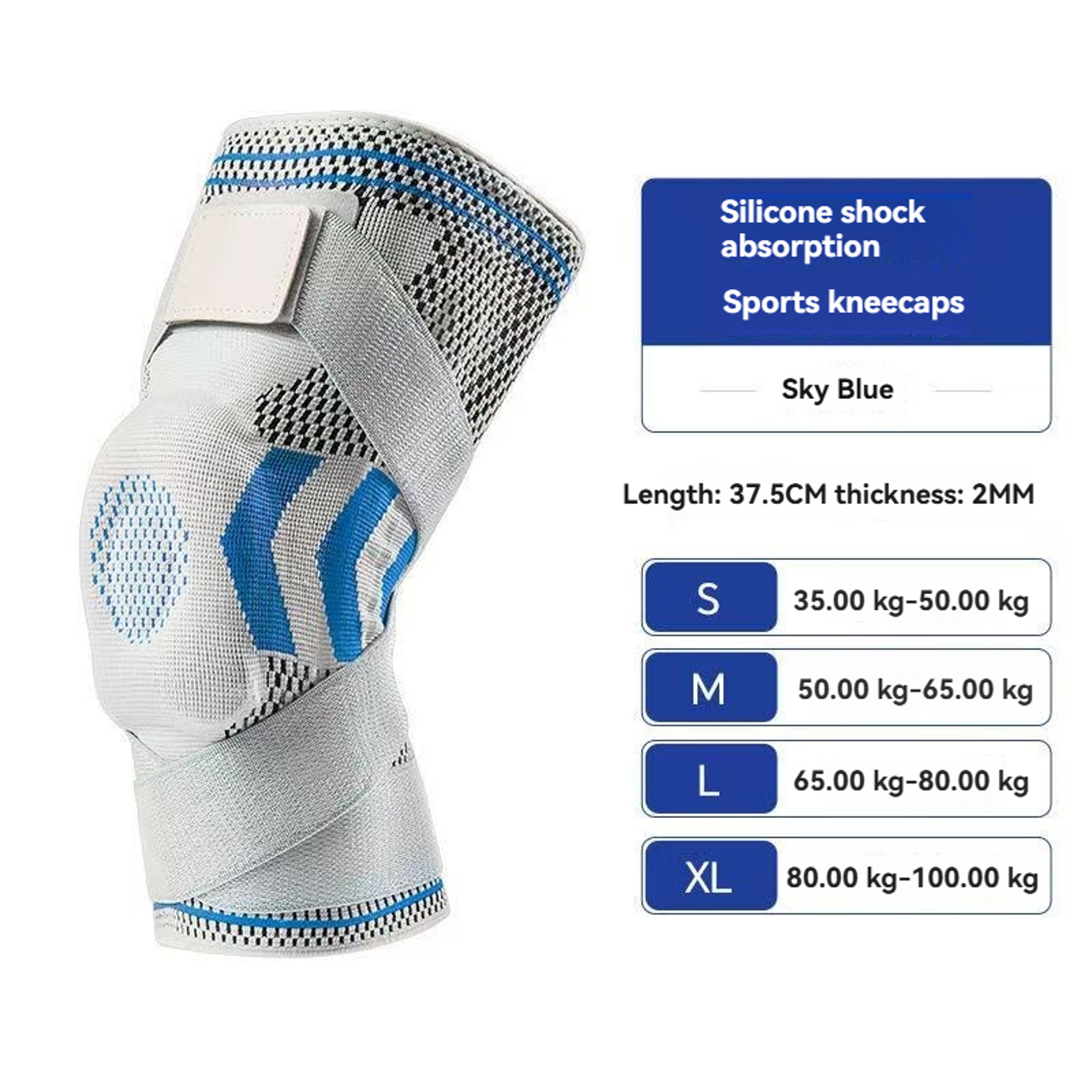 Professional Knee Support Brace with Patella Gel Pad Adjustable Straps and Side Stabilizers – view 7