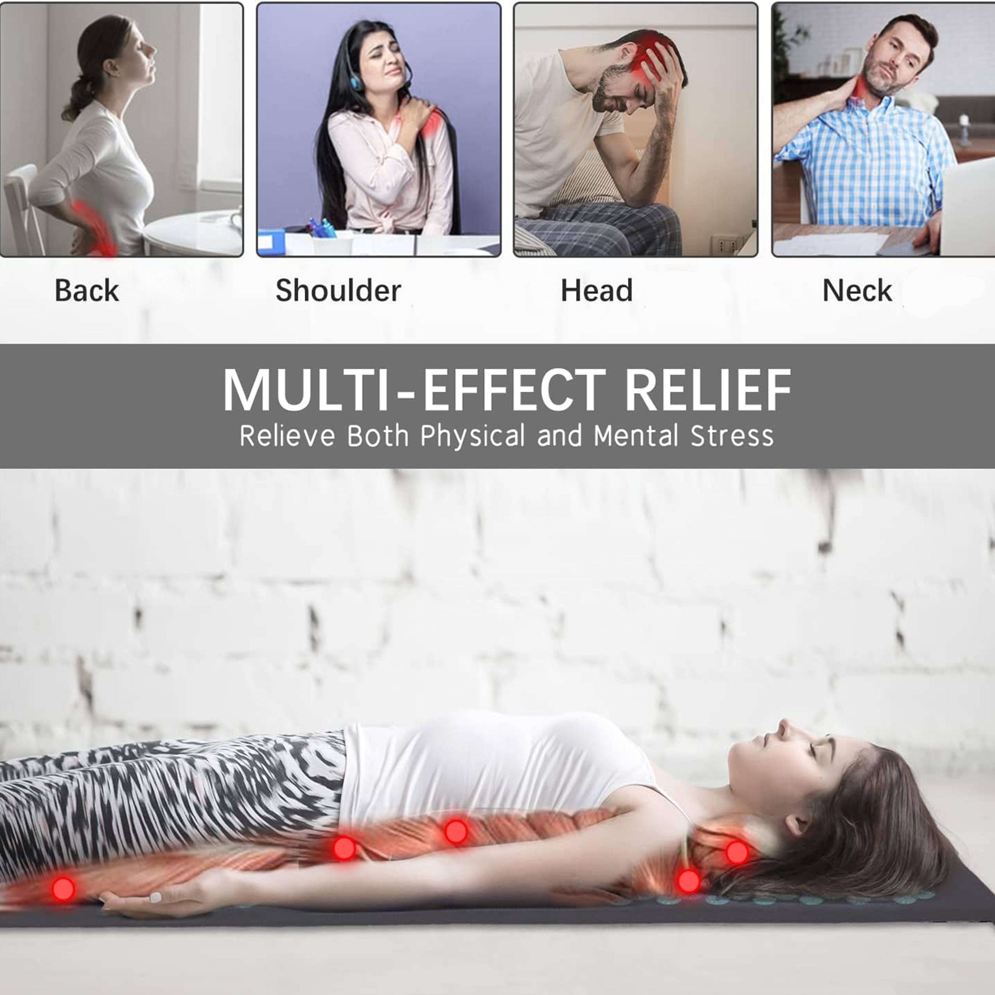 Acupressure Mat and Pillow Set with Foot Massage Mat for Full Body Relaxation – view 5
