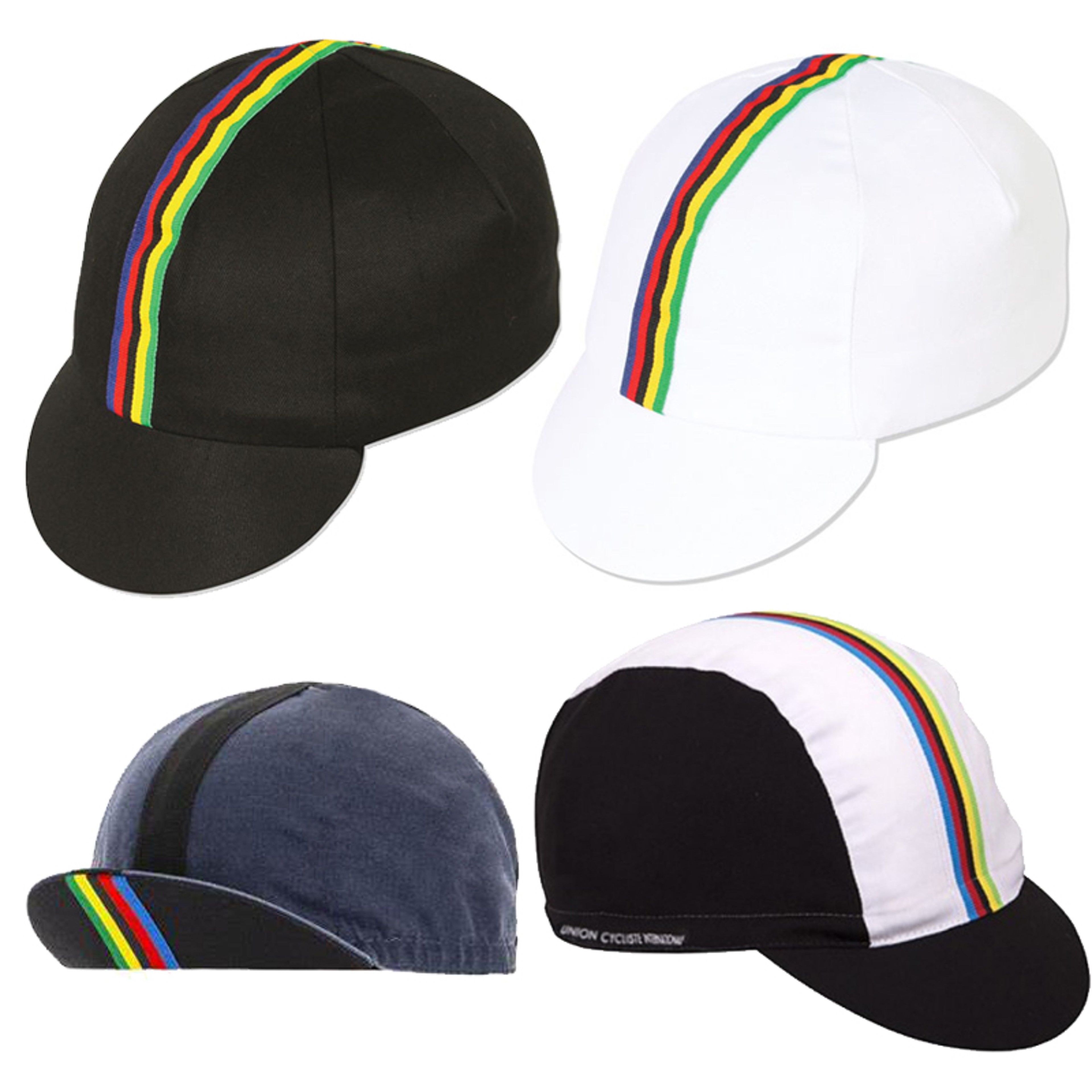 Retro Cycling Cap Breathable Bike Hat with Color Bar Design – view 1