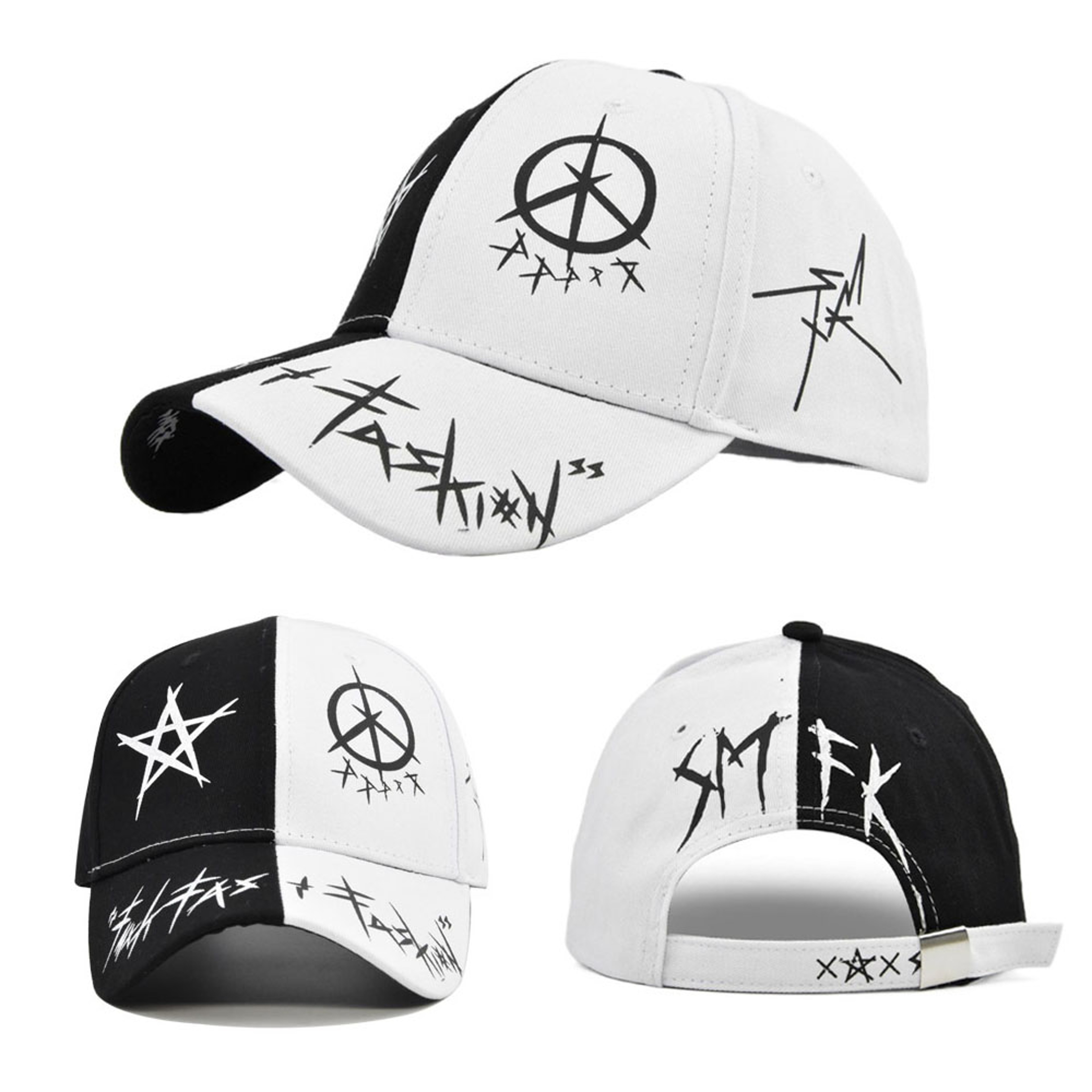 Graffiti Letter Baseball Cap Adjustable Cotton Snapback Hip Hop Dad Hat 1