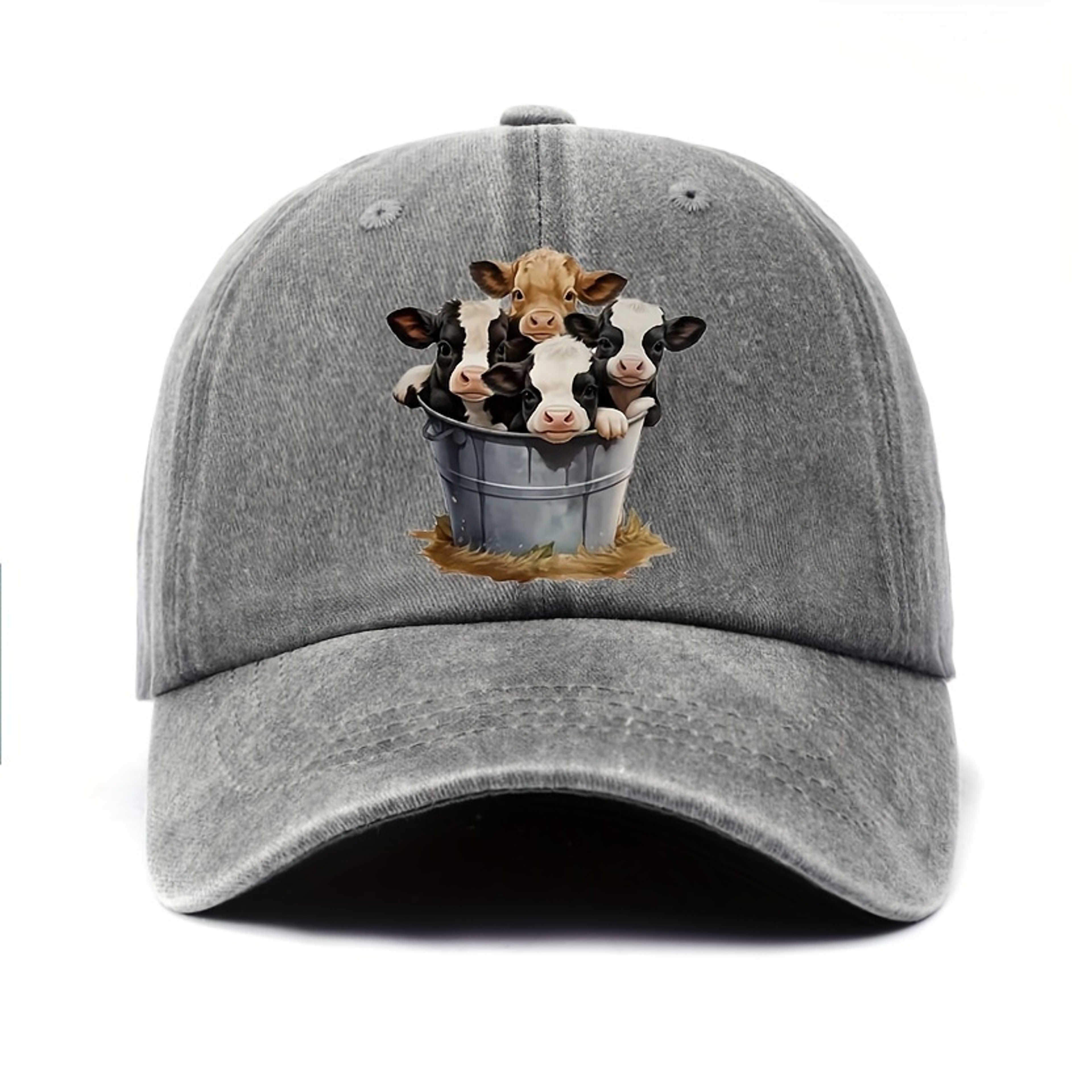 Cute Cow Print Baseball Cap Adjustable Unisex Sun Protection Hat – view 5