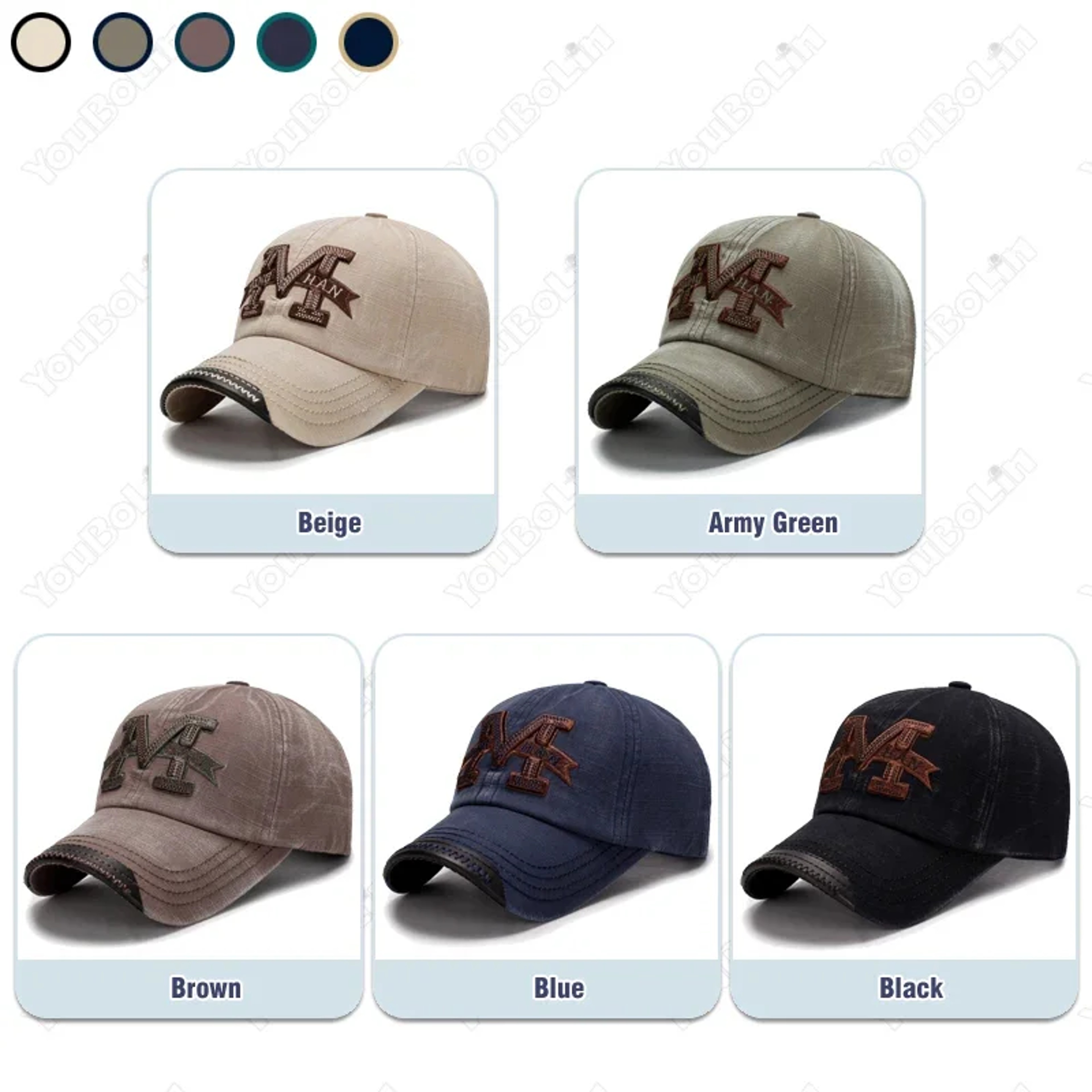 Vintage Washed Baseball Cap for Men Embroidered Outdoor Sun Hat – view 2