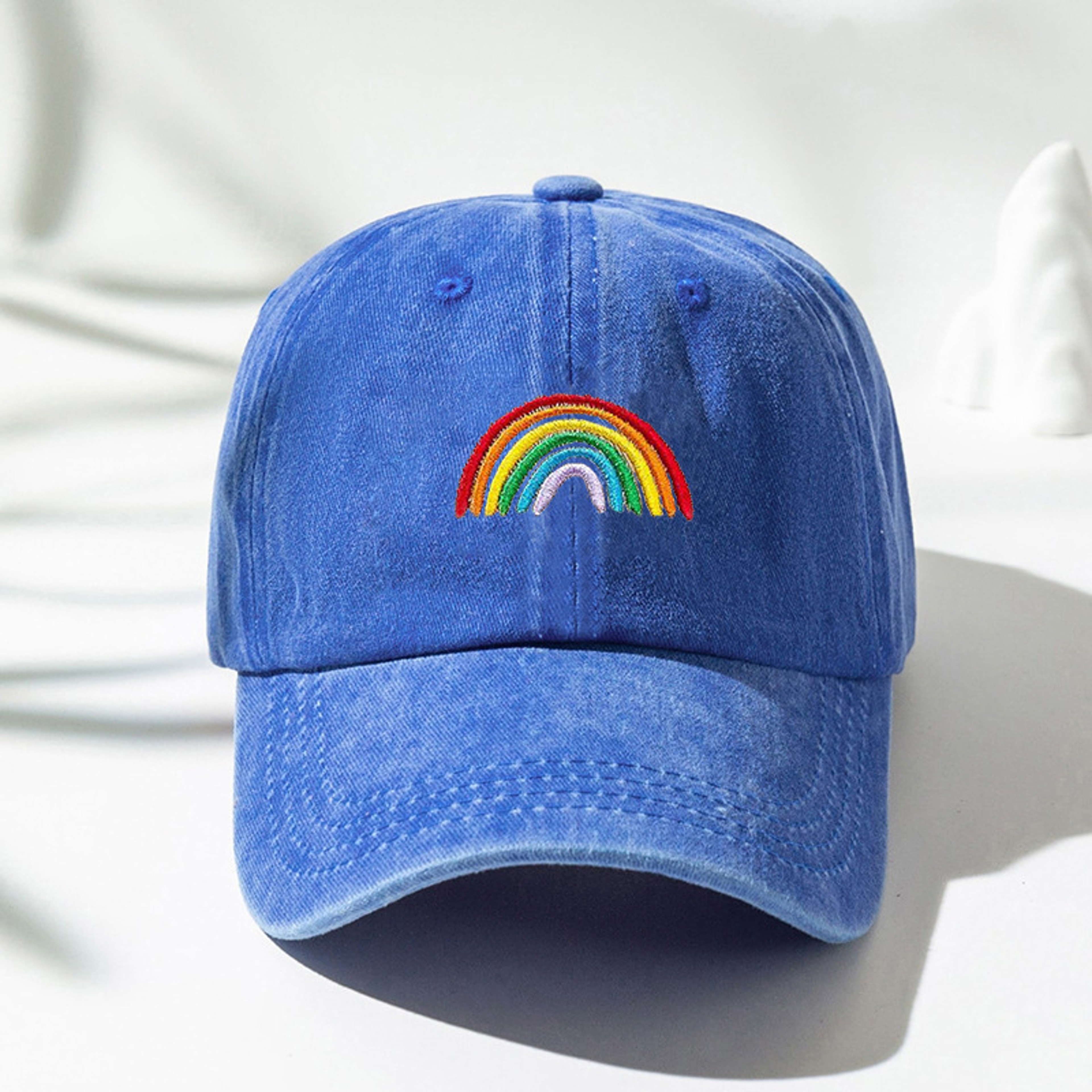 Rainbow Embroidered Baseball Cap Adjustable Unisex Sun Protection Travel Hat – view 8