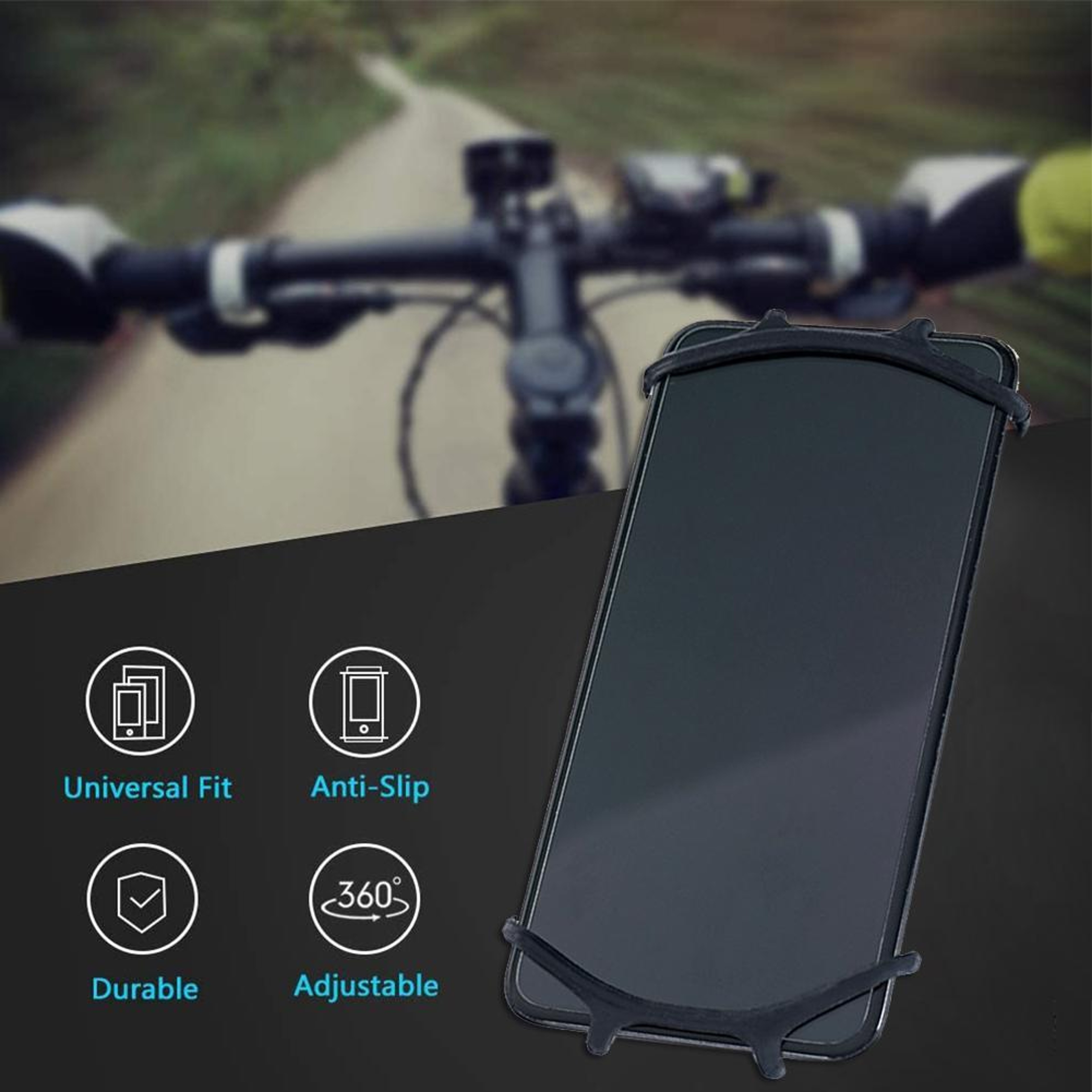 Universal Shockproof Bicycle Phone Holder Secure Silicone Grip Bike And Motorcycle Mount 2