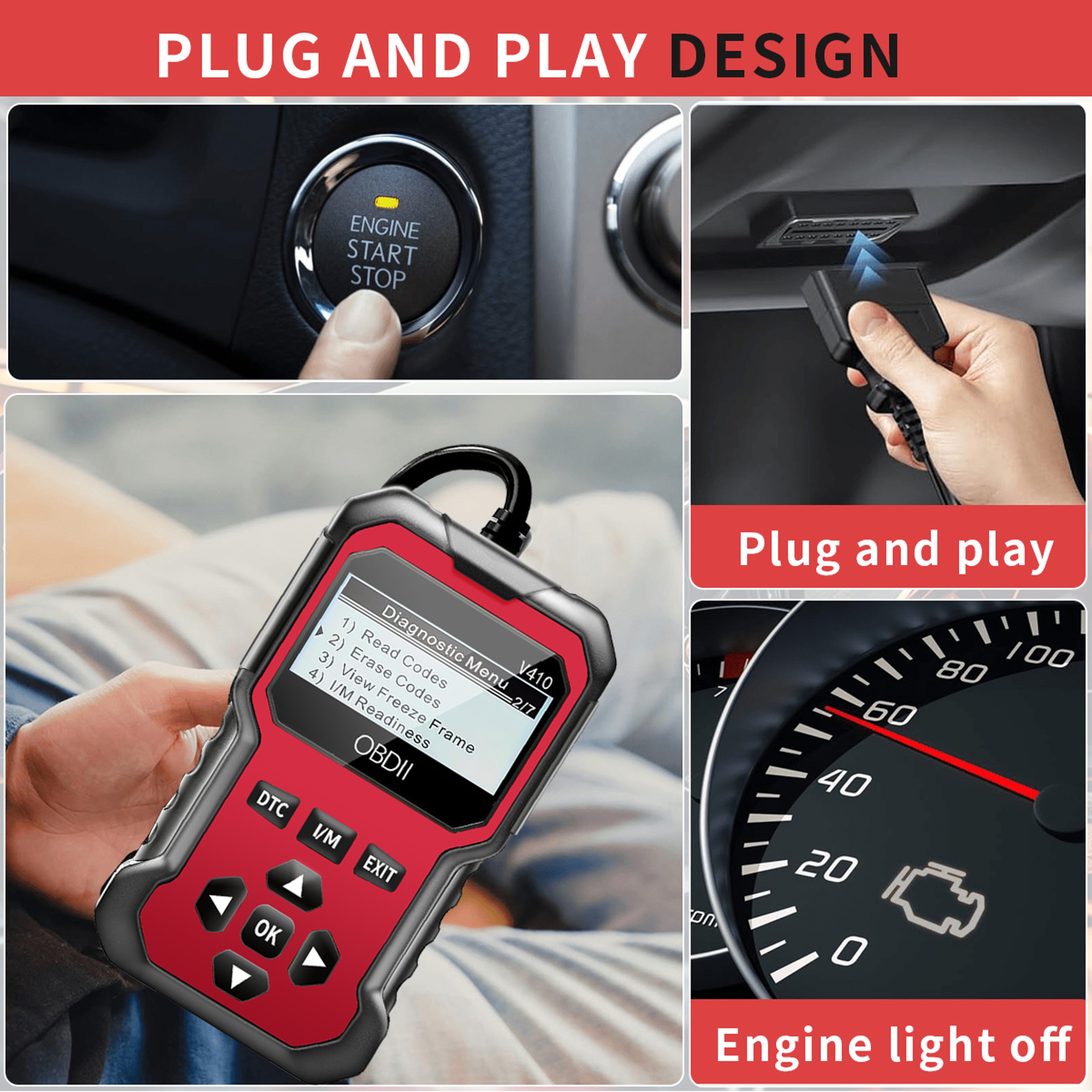 Car Diagnostic Scanner Engine Fault Code Reader for old and Newer Vehicles – view 3