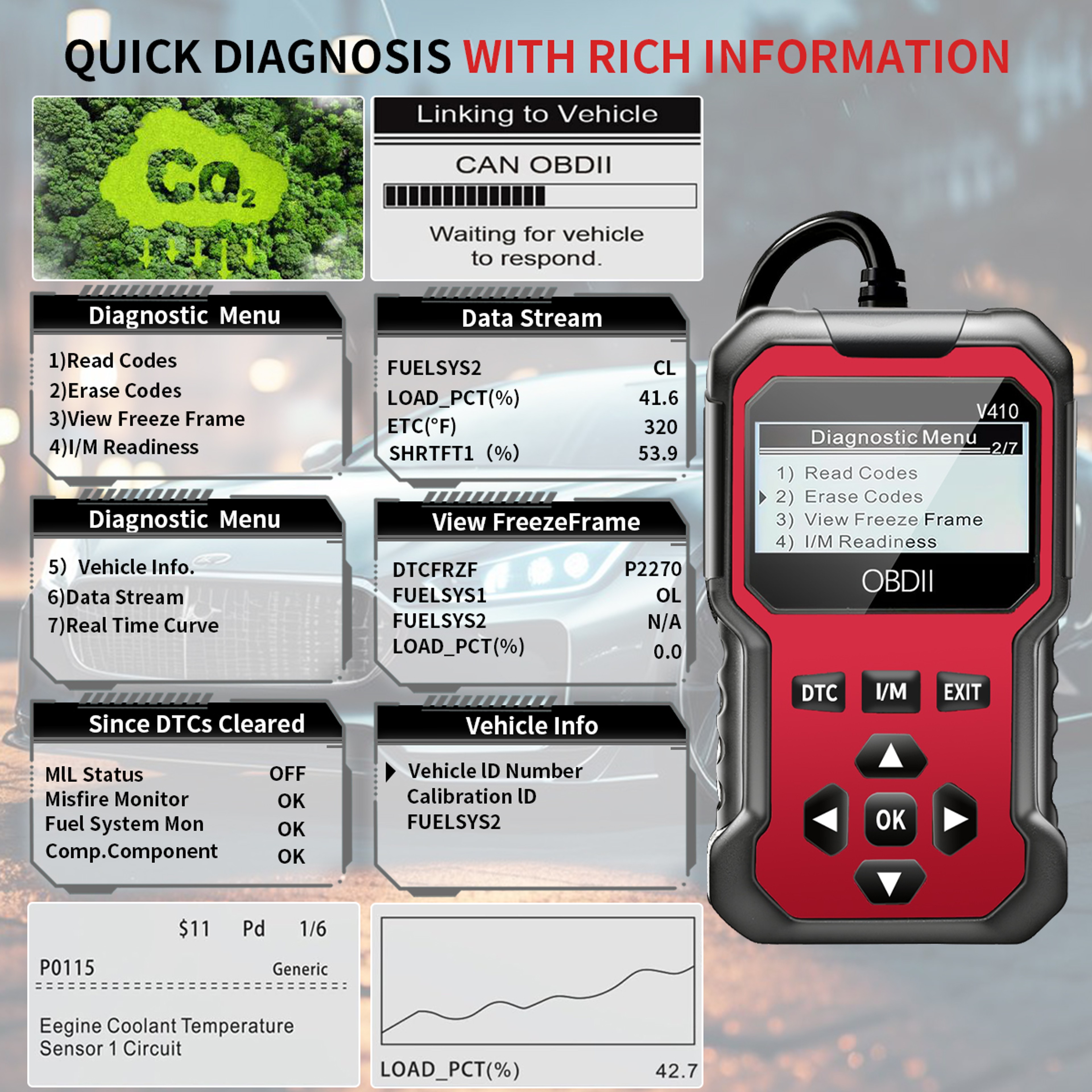 Car Diagnostic Scanner Engine Fault Code Reader for old and Newer Vehicles – view 5