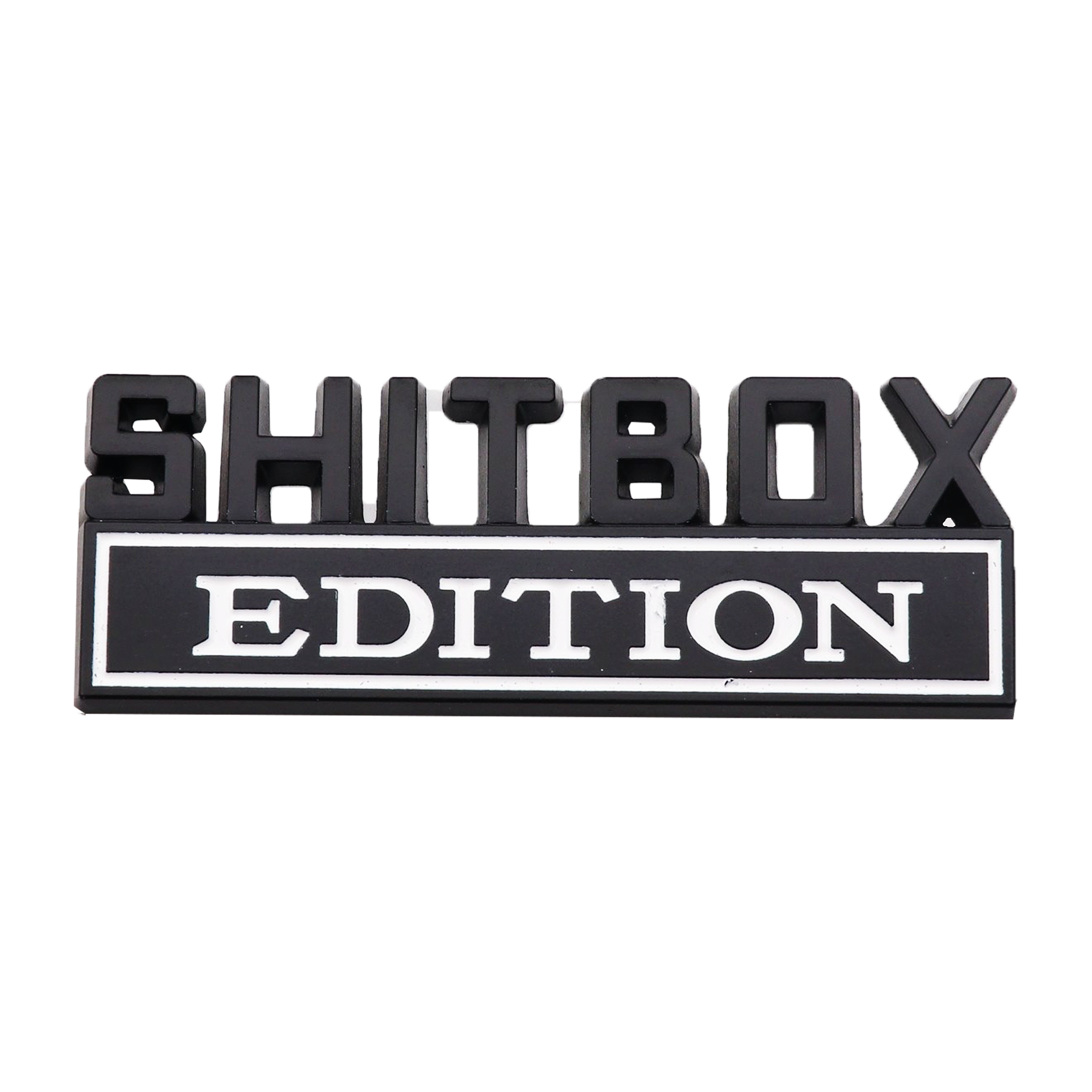 SHITBOX Edition Zinc Alloy Car Emblem Badge with Adhesive Backing – view 3