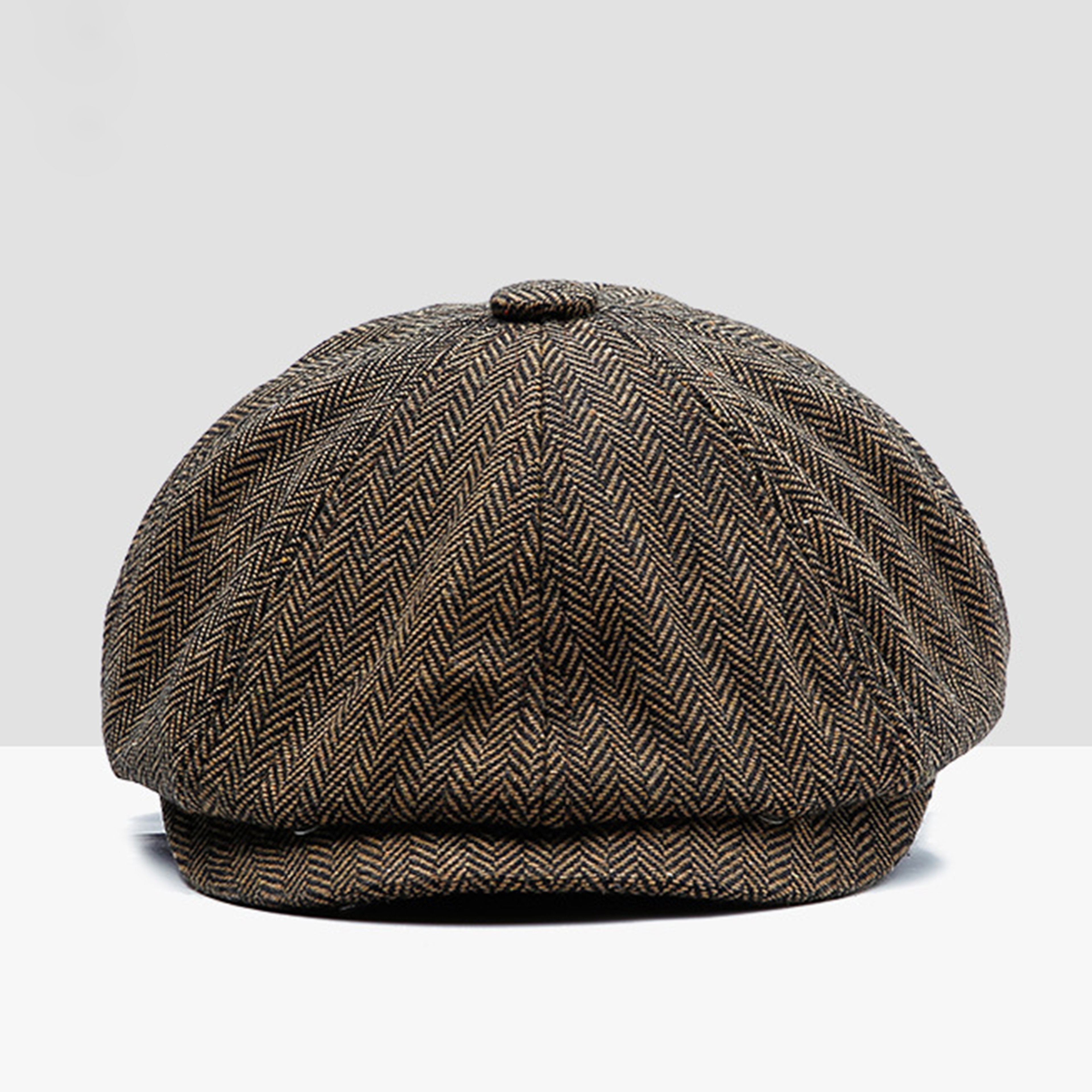 Vintage Newsboy Cap Unisex Wool Octagonal Flat Cap for Warm Retro British Style – view 6