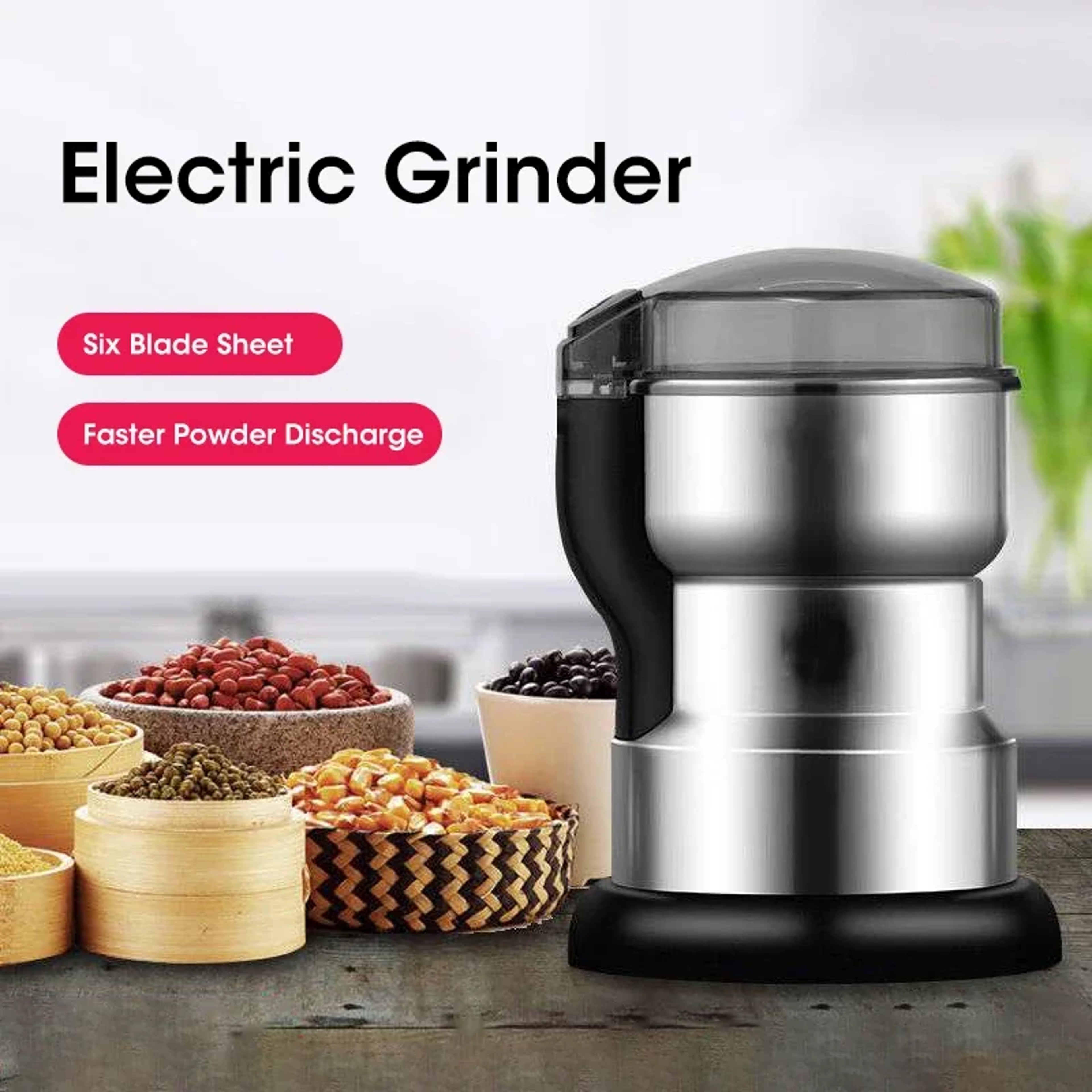 Electric Coffee Grinder Multifunctional Spice Nut and Grain Grinder for Home Kitchen – view 3