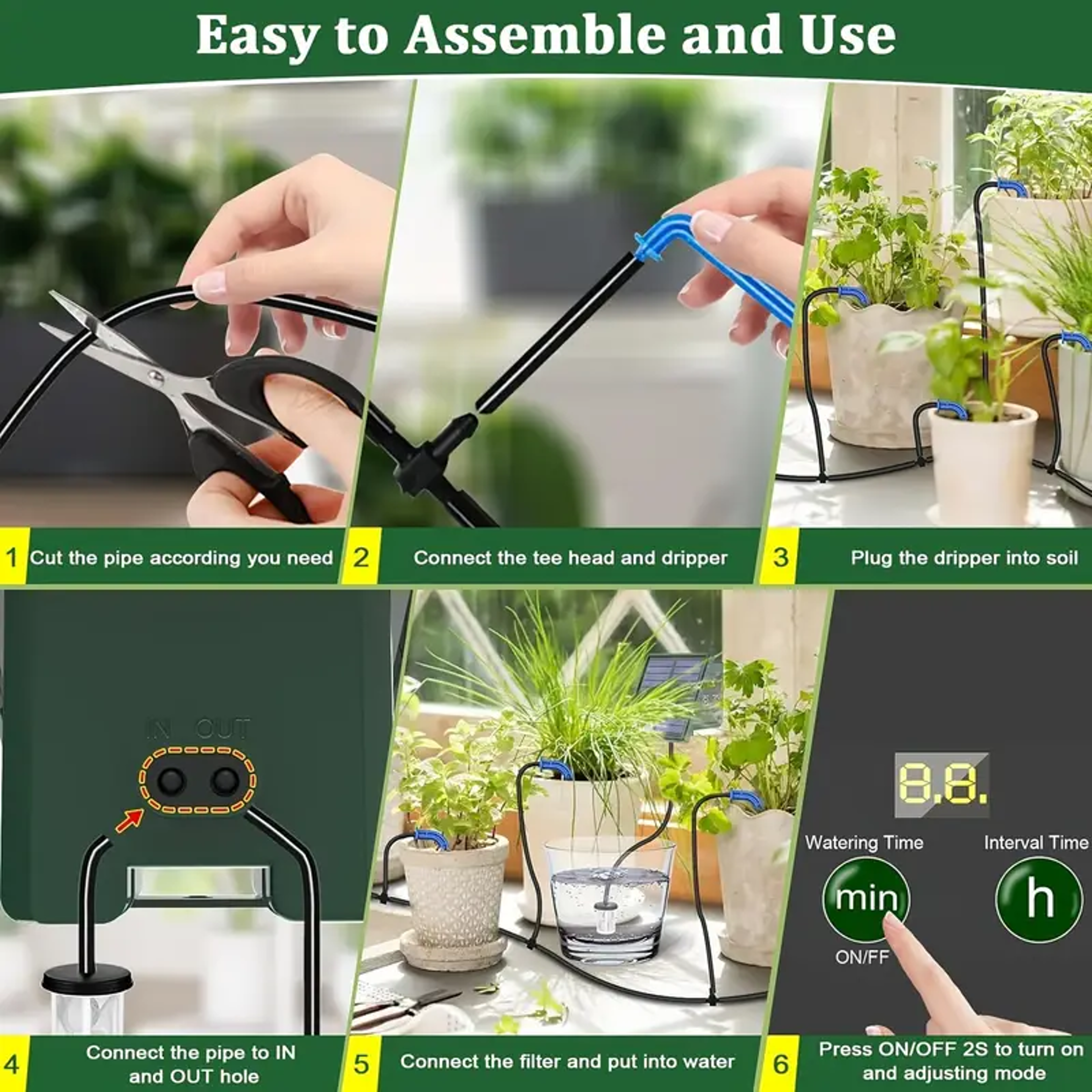 Solar Powered Automatic Drip Irrigation System for Effortless Garden Watering – view 5