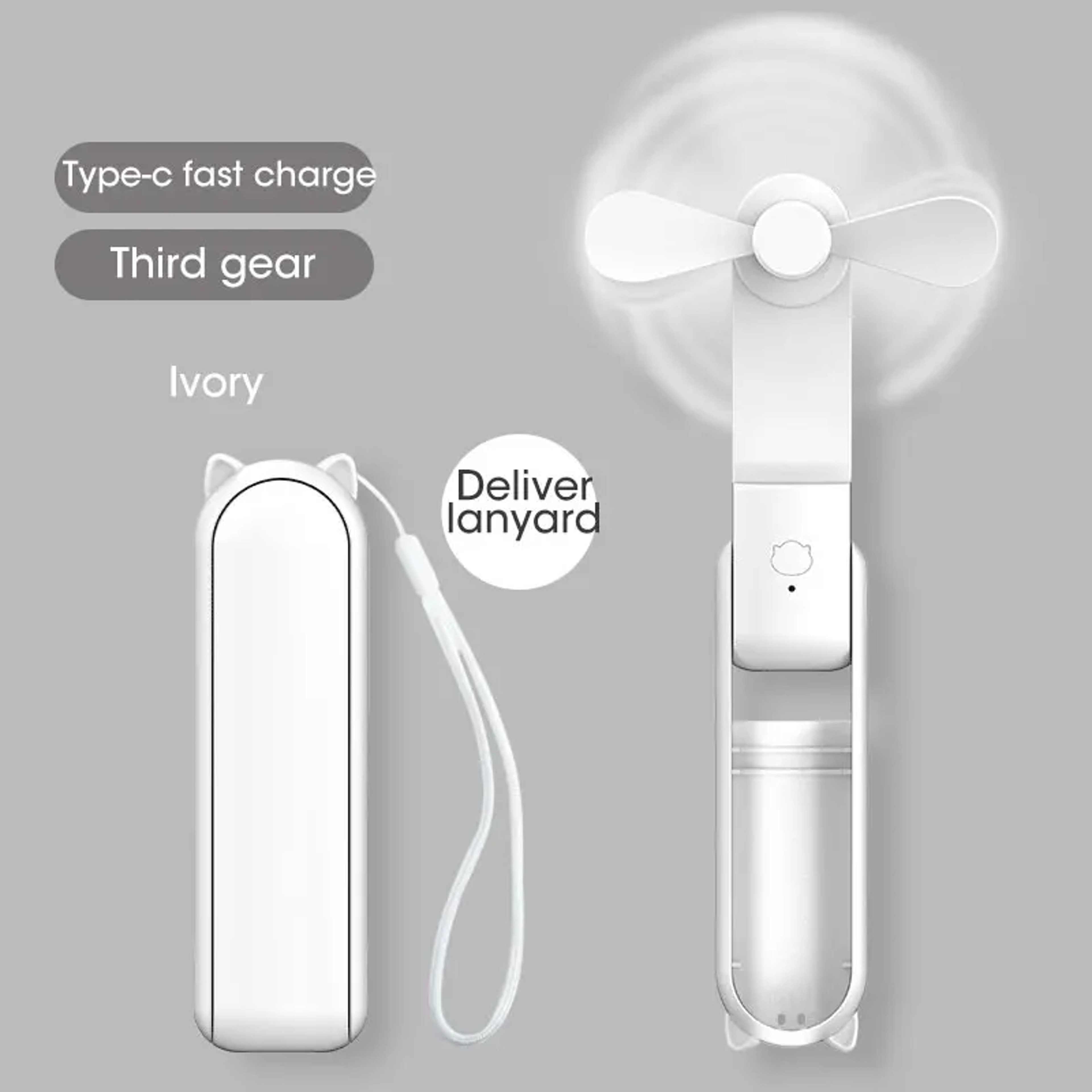 Portable Rechargeable Handheld Fan Foldable Mini Desk Fan with Power Bank – view 10