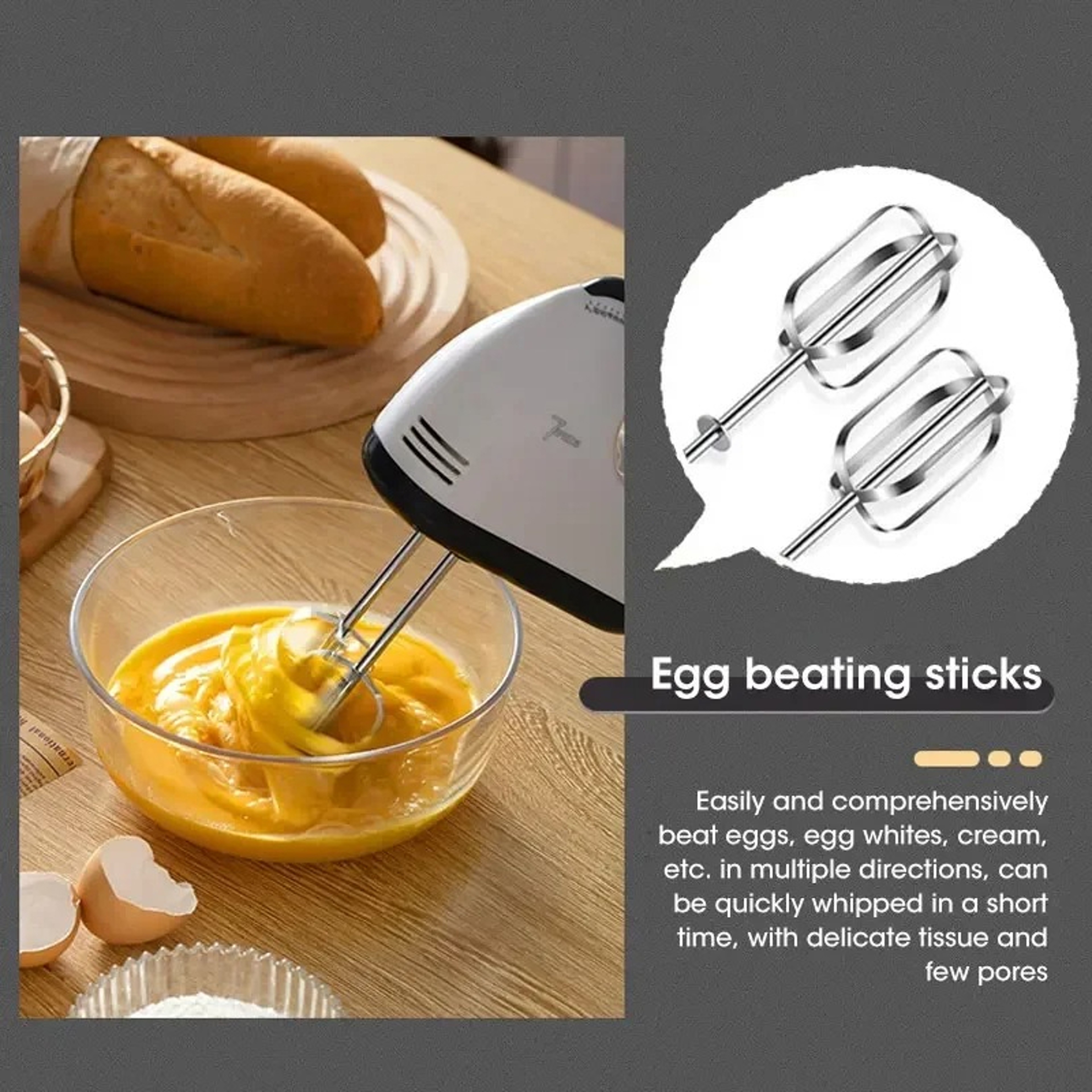 Electric Hand Mixer For Baking Egg Beating Cream Whipping And Dough Mixing 5