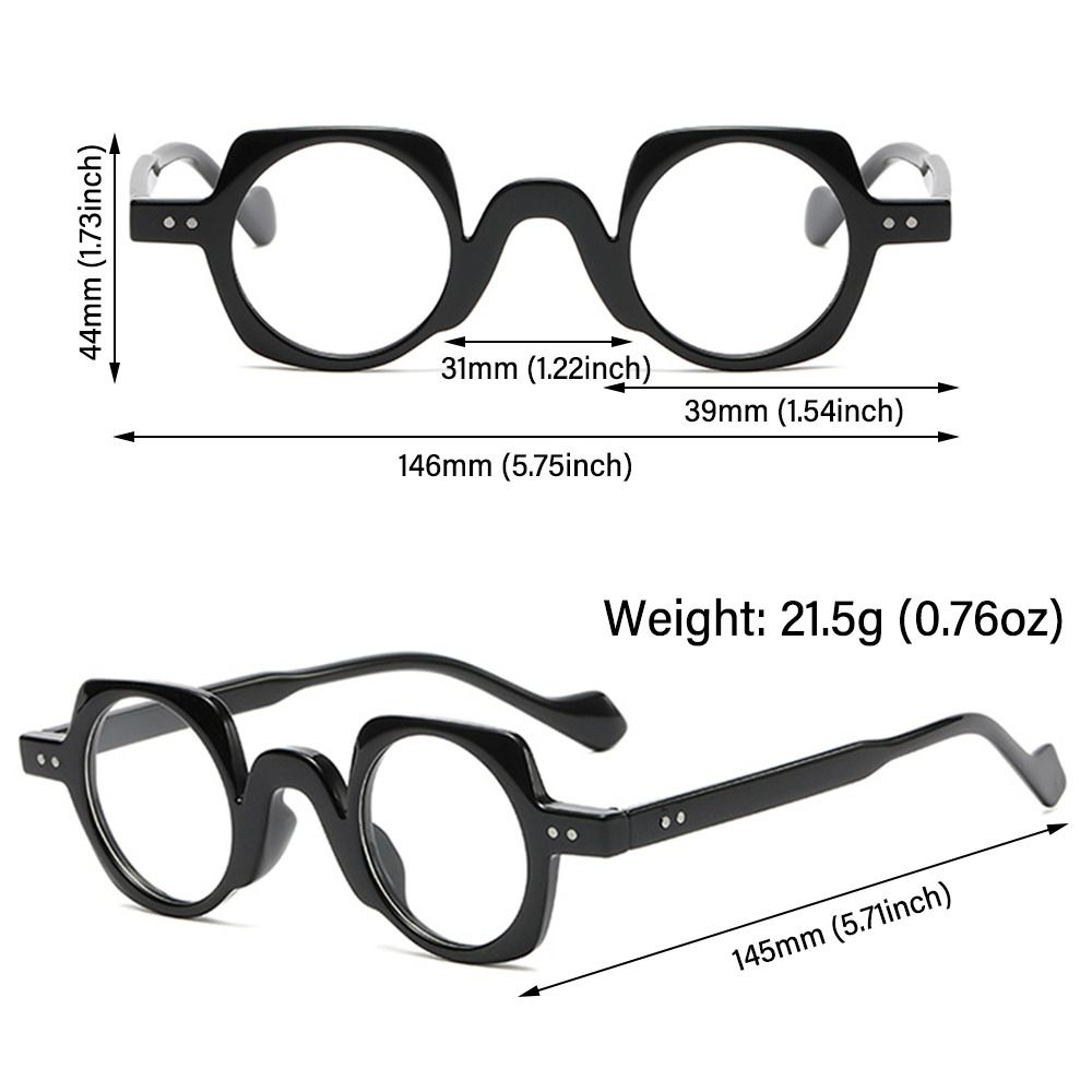 Japanese Style Blue Light Blocking Glasses Vintage Round Square Unisex Eyewear – view 5