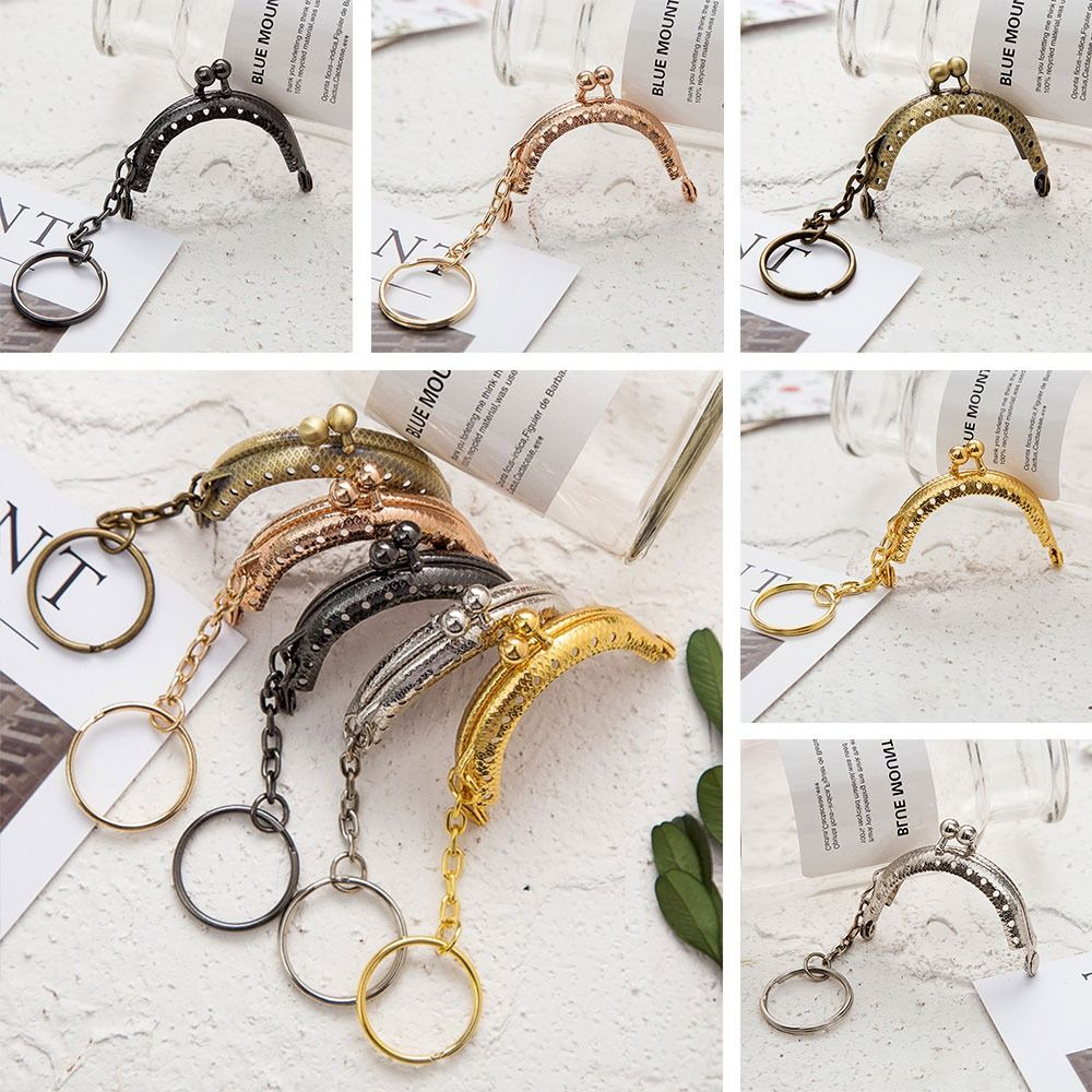 DIY Metal Coin Purse Frame with Kiss Clasp Keychain for Handmade Wallets – view 5