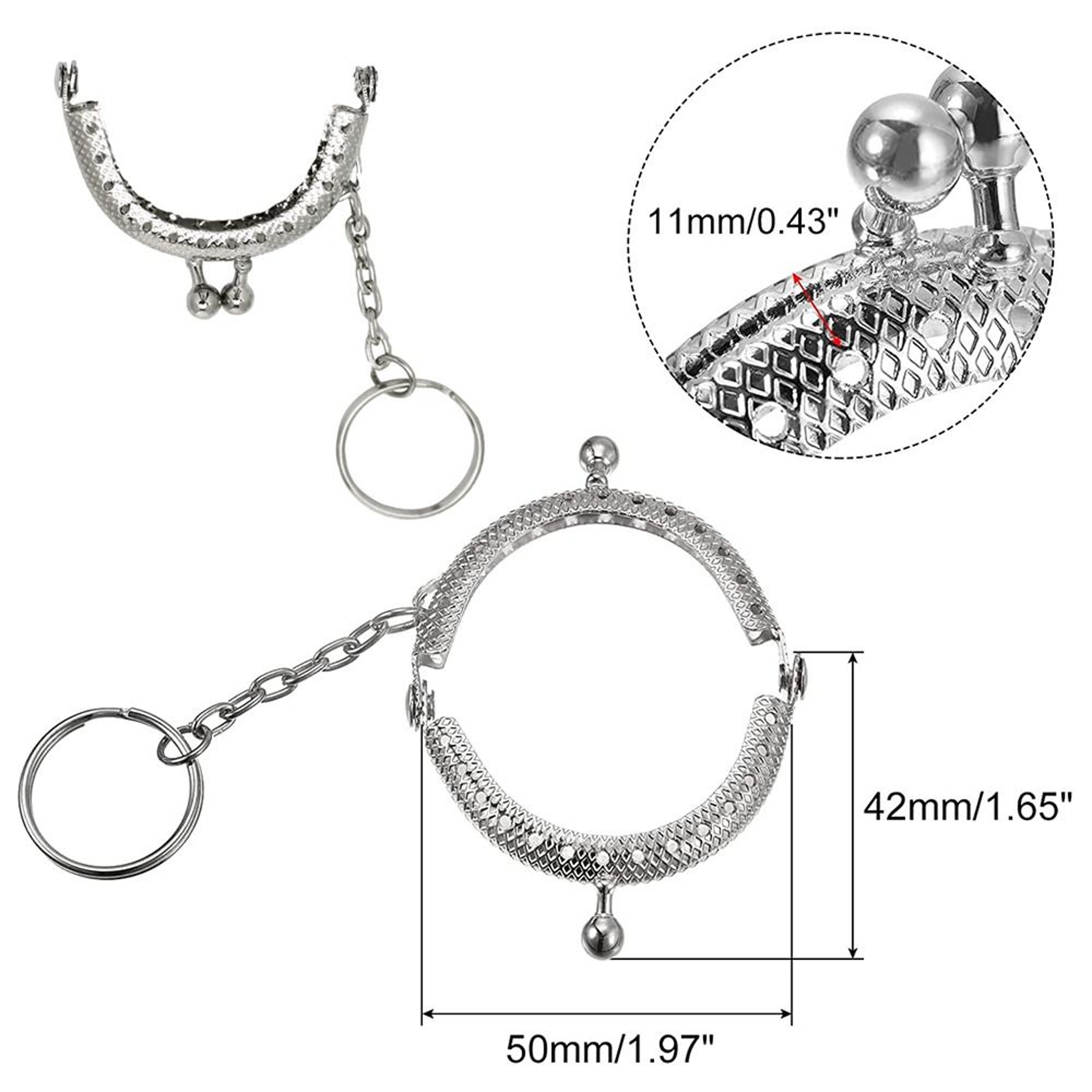 DIY Metal Coin Purse Frame with Kiss Clasp Keychain for Handmade Wallets – view 4