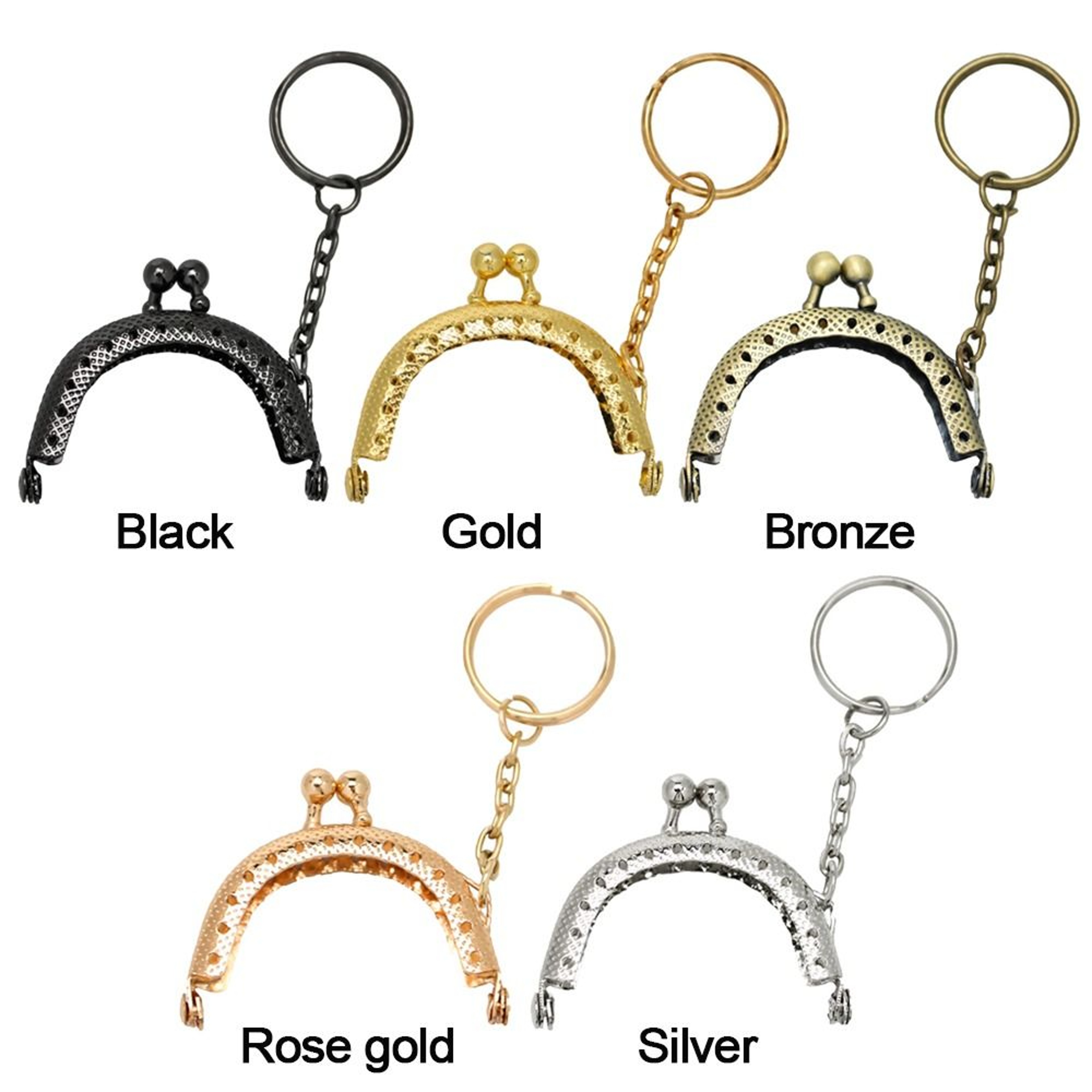 DIY Metal Coin Purse Frame with Kiss Clasp Keychain for Handmade Wallets – view 6